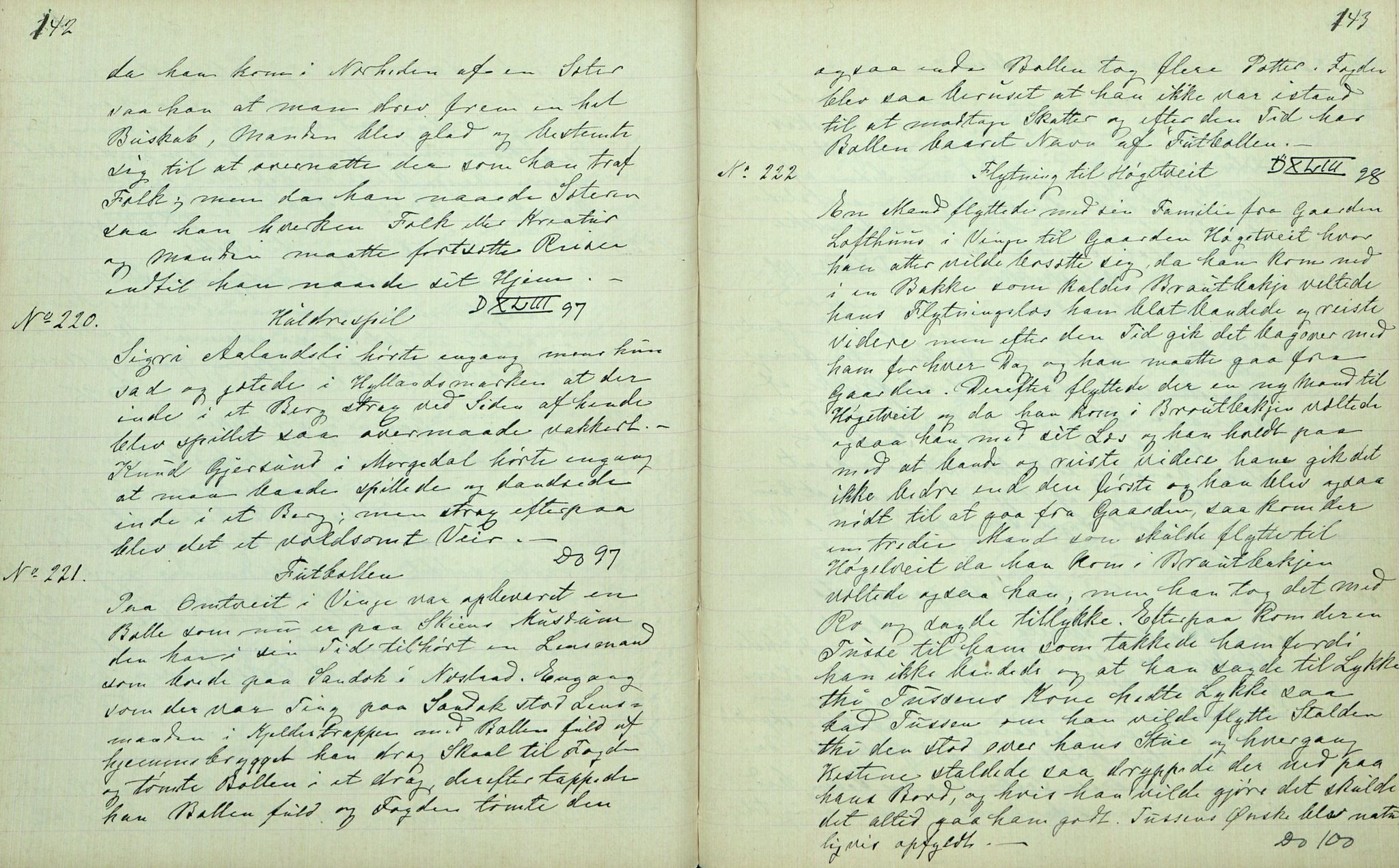 Rikard Berge, TEMU/TGM-A-1003/F/L0007/0008: 251-299 / 258 Bø. Samlet af H. N. Tvedten, 1894, p. 142-143