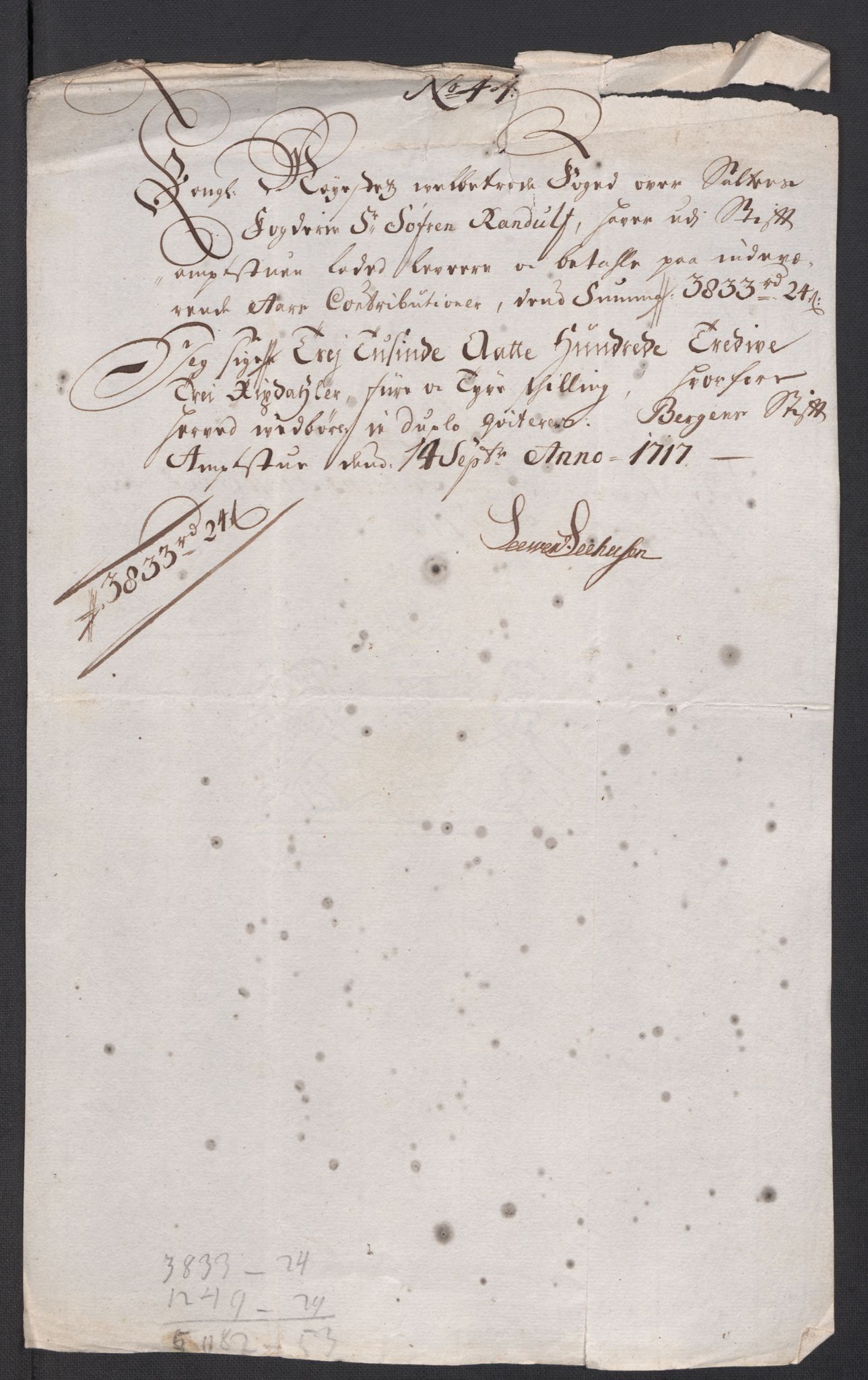 Rentekammeret inntil 1814, Reviderte regnskaper, Fogderegnskap, AV/RA-EA-4092/R66/L4587: Fogderegnskap Salten, 1717, p. 360