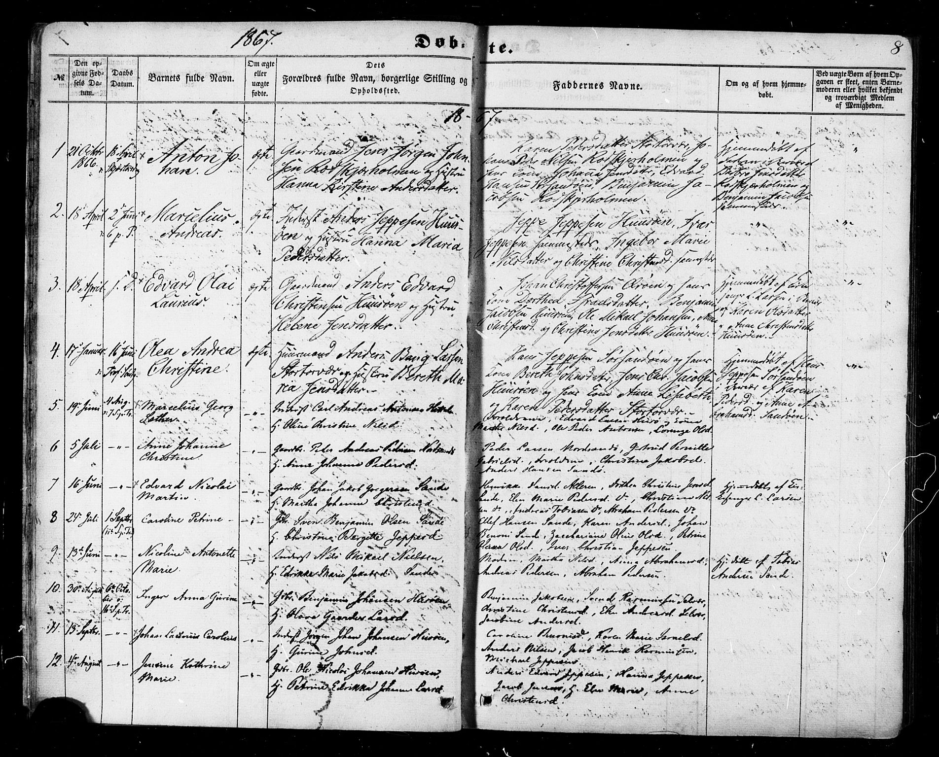 Ministerialprotokoller, klokkerbøker og fødselsregistre - Nordland, SAT/A-1459/840/L0579: Parish register (official) no. 840A01, 1863-1887, p. 8