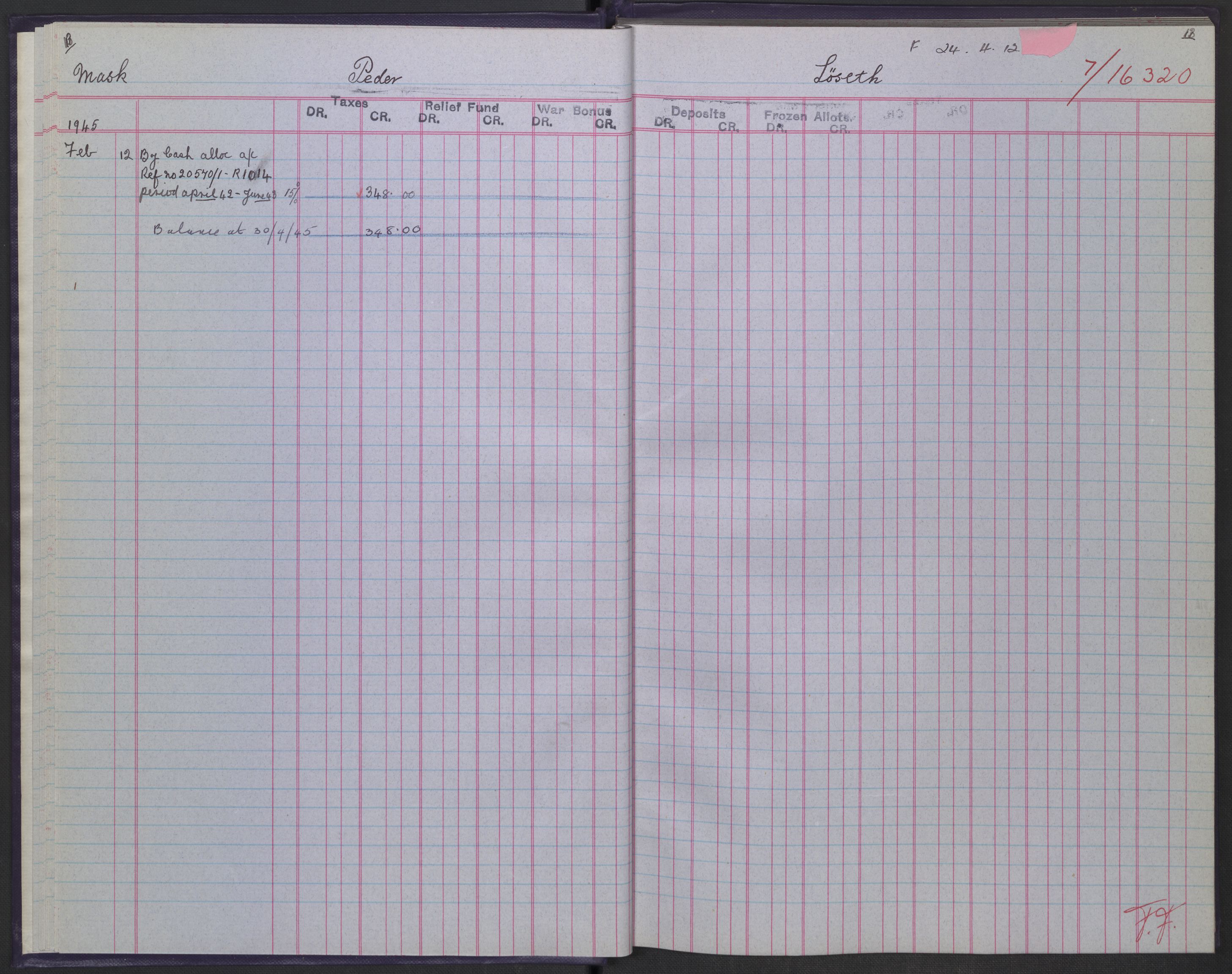 Det norske innskudds- og trekkontor i London, AV/RA-S-3273/G/Gb/L1572: 962. Andholmen., 1940-1944, p. 13