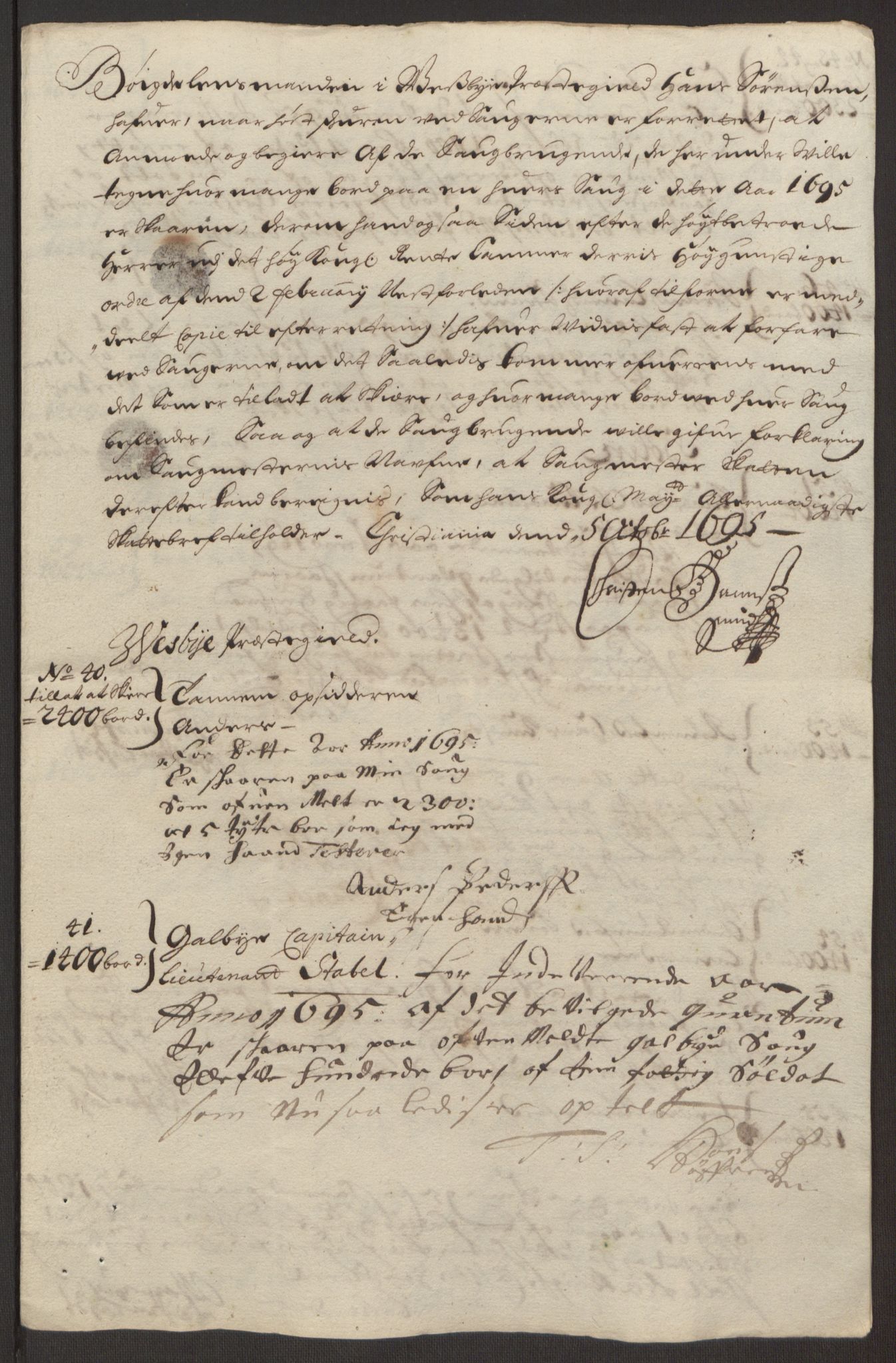 Rentekammeret inntil 1814, Reviderte regnskaper, Fogderegnskap, AV/RA-EA-4092/R10/L0439: Fogderegnskap Aker og Follo, 1695, p. 188