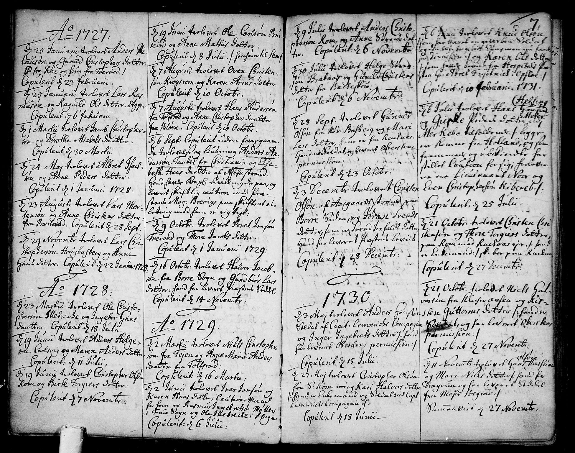 Sem kirkebøker, SAKO/A-5/F/Fb/L0001: Parish register (official) no. II 1, 1702-1764, p. 7