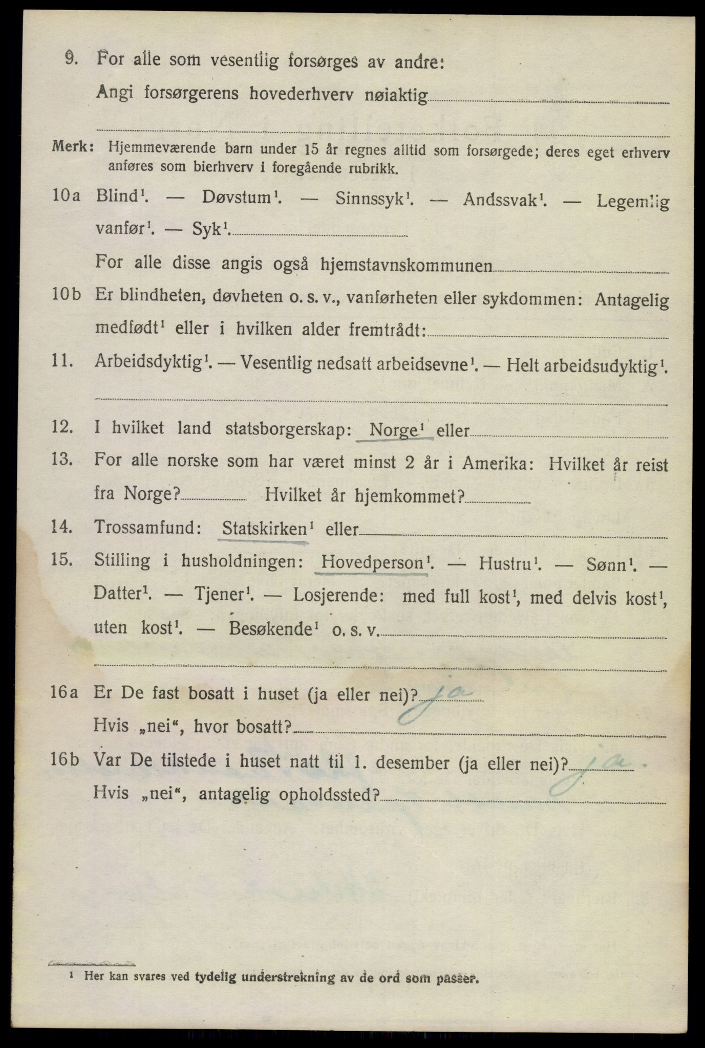 SAKO, 1920 census for Bamble, 1920, p. 4958