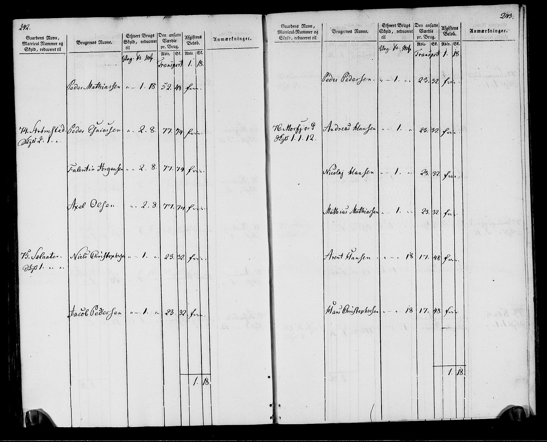 Rentekammeret inntil 1814, Realistisk ordnet avdeling, AV/RA-EA-4070/N/Ne/Nea/L0164: Vesterålen, Andenes og Lofoten fogderi. Oppebørselsregister, 1803, p. 124