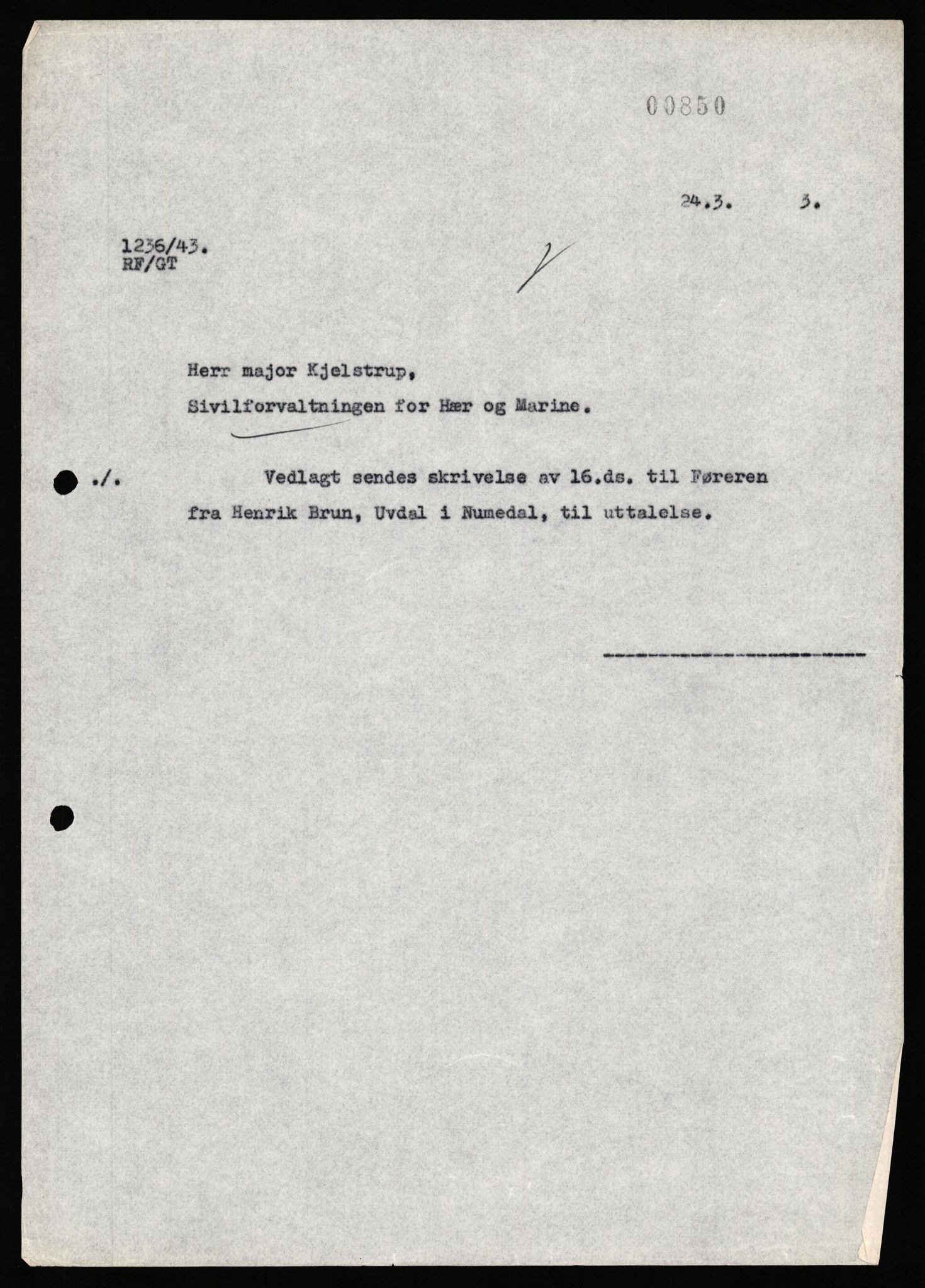 Forsvaret, Forsvarets krigshistoriske avdeling, AV/RA-RAFA-2017/Y/Yf/L0206: II-C-11-2120  -  Kapitulasjonen 7. juni 1940.  Okkupasjonstiden., 1940-1945, p. 448