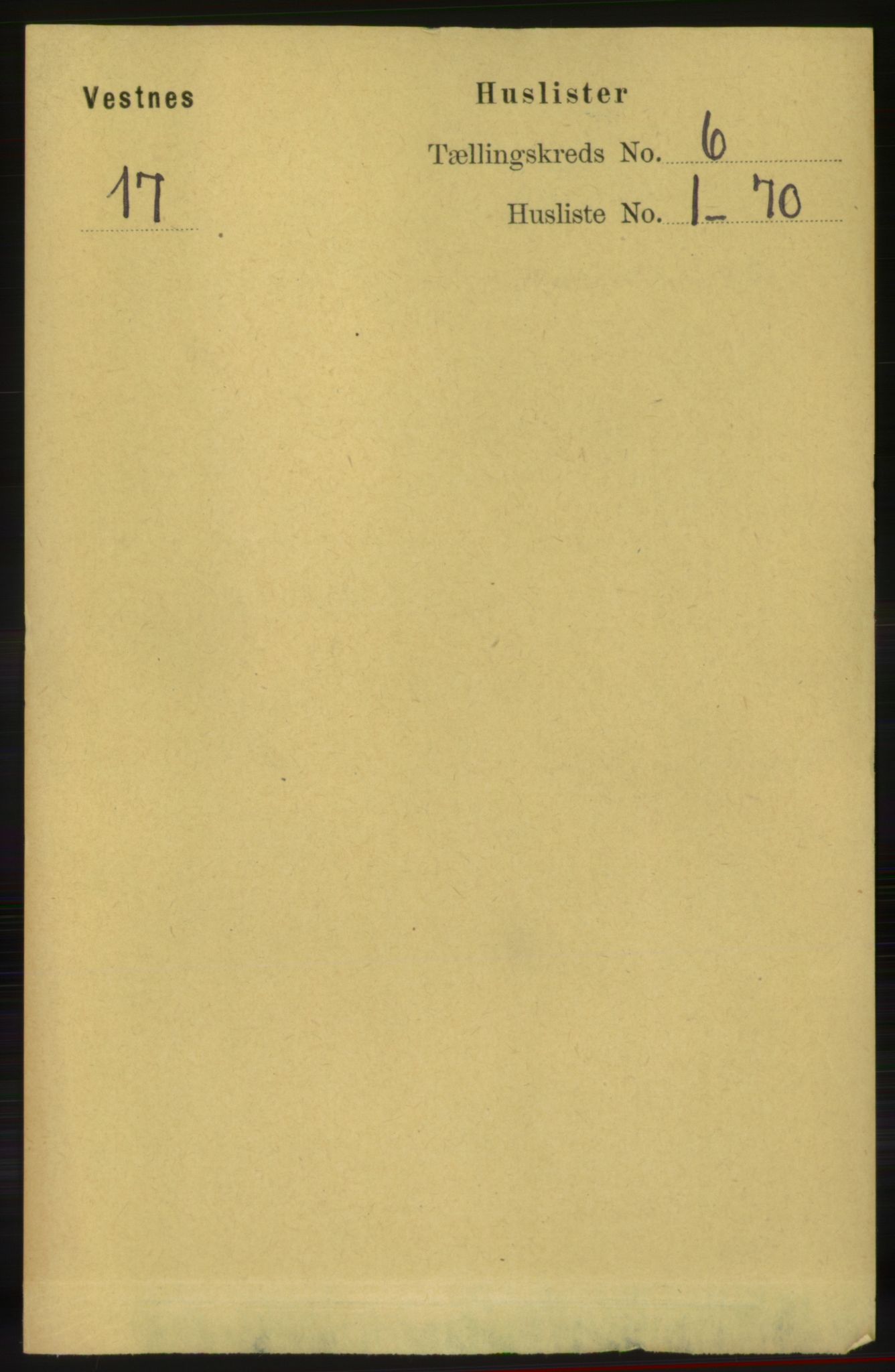 RA, 1891 census for 1535 Vestnes, 1891, p. 2120