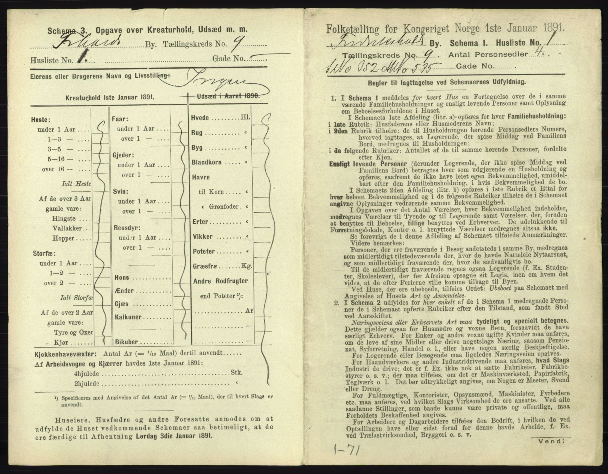 RA, 1891 census for 0101 Fredrikshald, 1891, p. 778