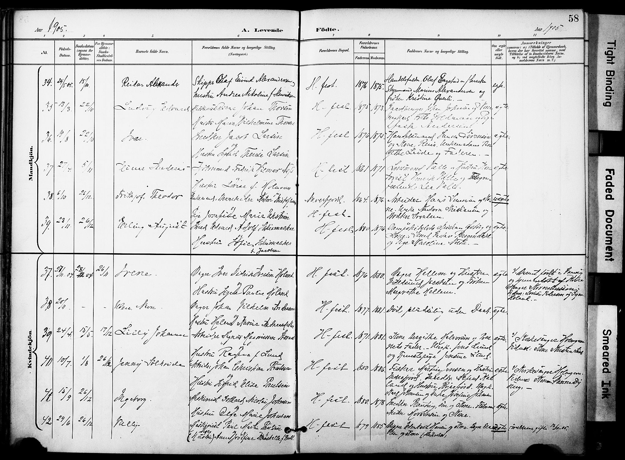 Hammerfest sokneprestkontor, SATØ/S-1347/H/Ha/L0010.kirke: Parish register (official) no. 10, 1898-1905, p. 58