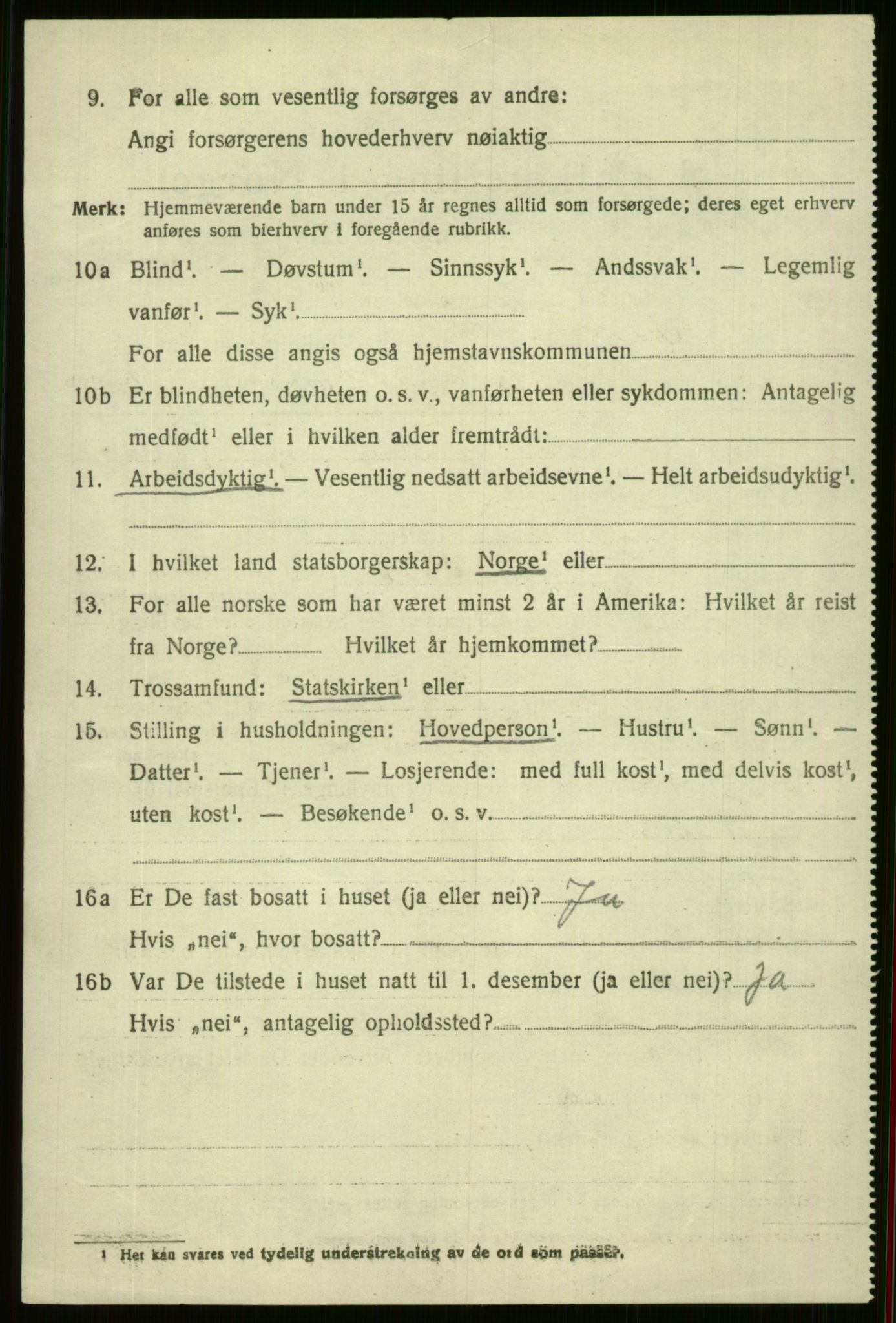 SAB, 1920 census for Voss, 1920, p. 15630