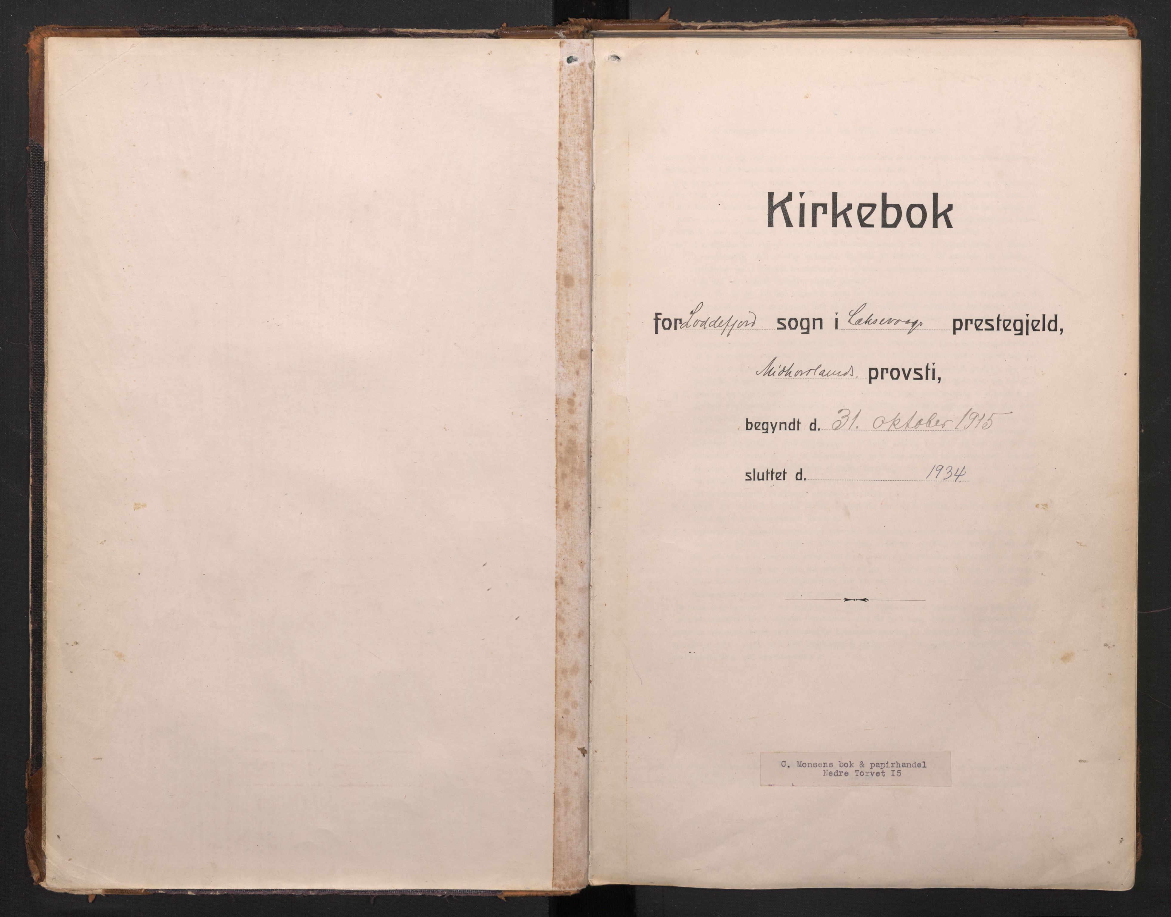 Laksevåg Sokneprestembete, SAB/A-76501/H/Ha/Haa/Haah/L0001: Parish register (official) no. H 1, 1915-1934