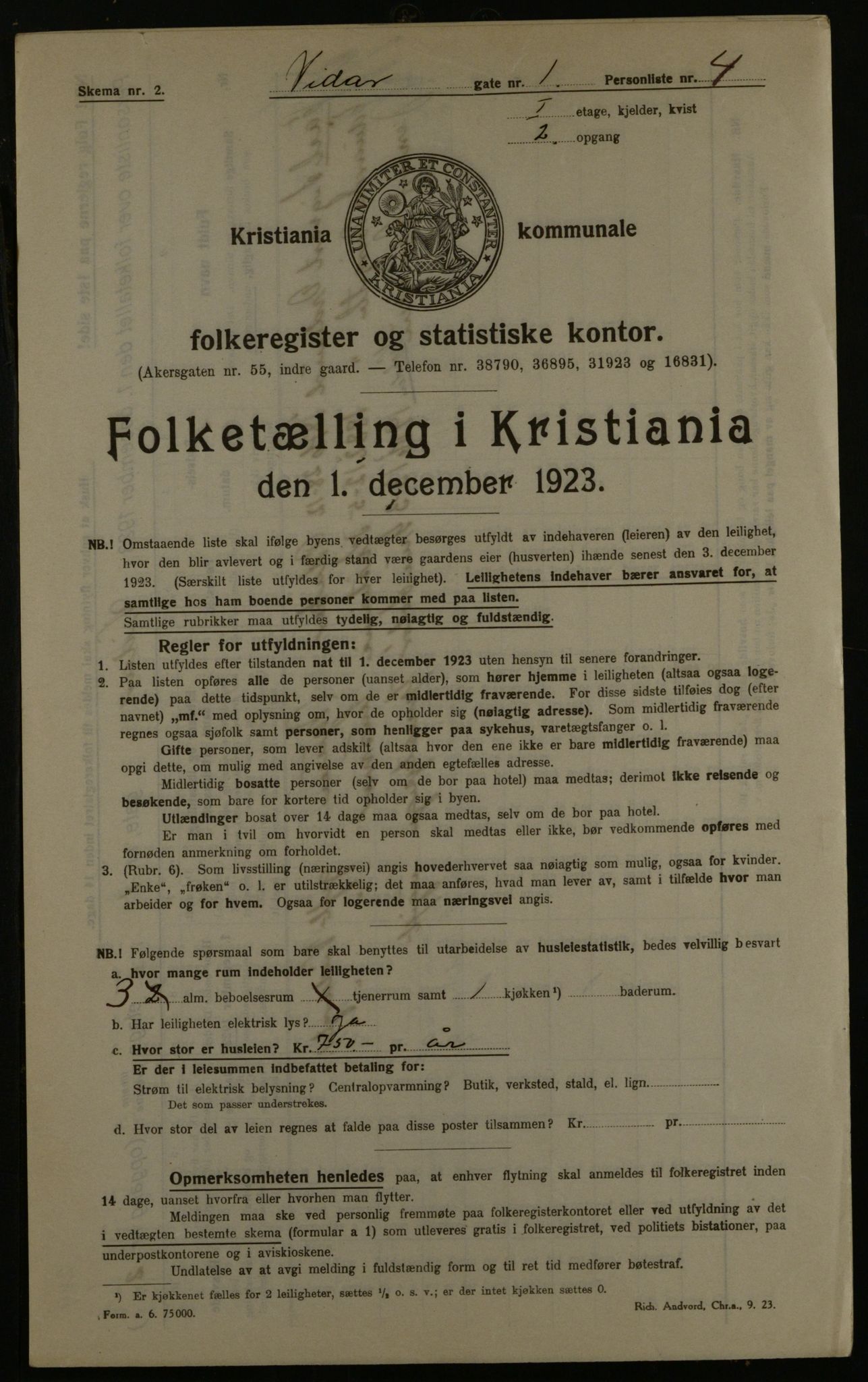 OBA, Municipal Census 1923 for Kristiania, 1923, p. 136348