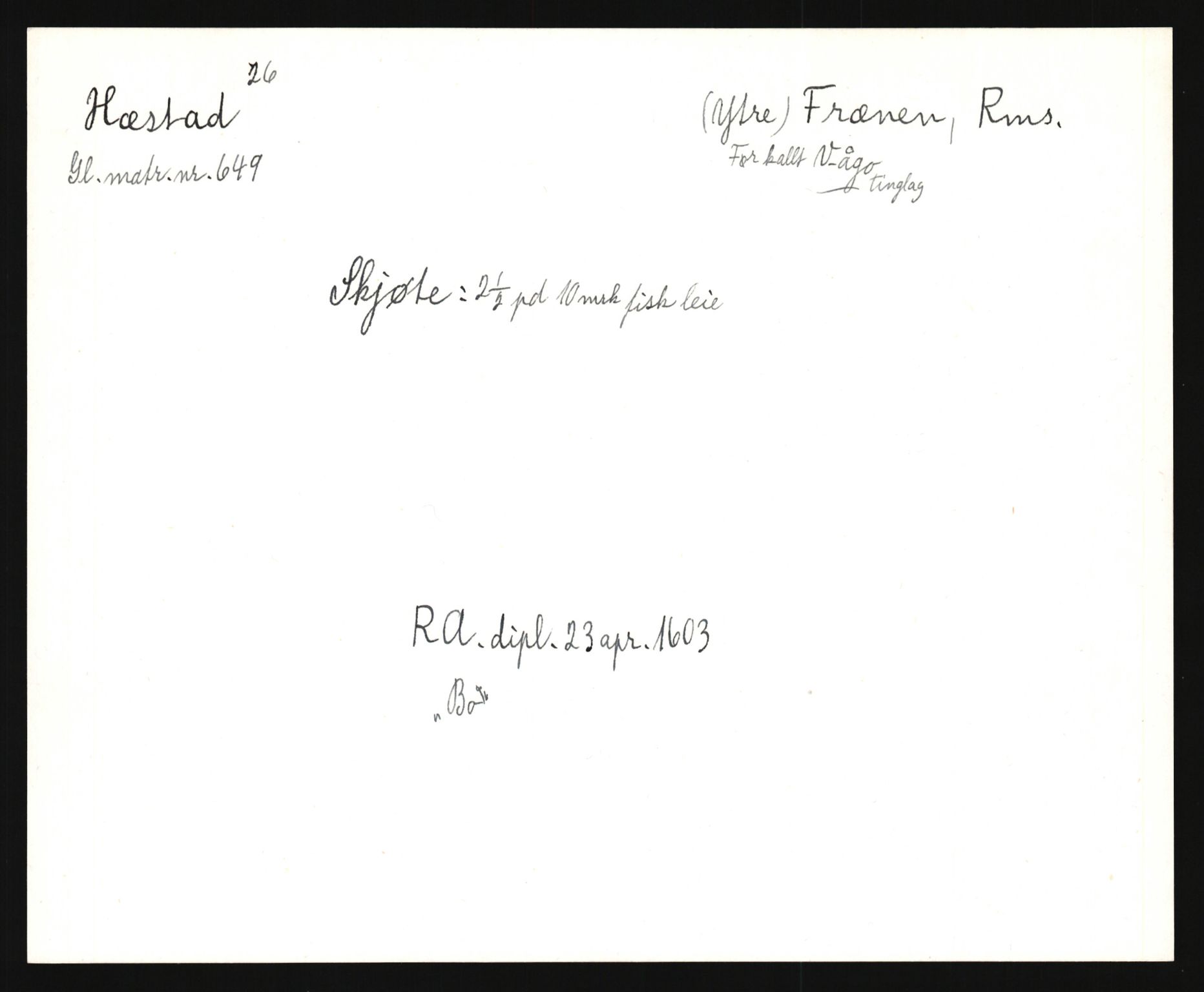 Riksarkivets diplomsamling, AV/RA-EA-5965/F35/F35e/L0031: Registreringssedler Møre og Romsdal, 1400-1700, p. 509