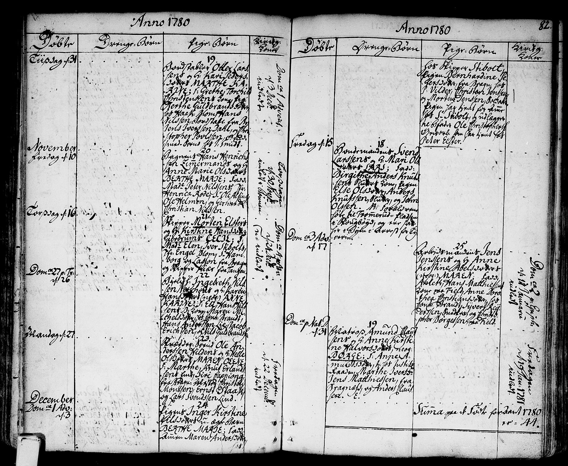 Strømsø kirkebøker, AV/SAKO-A-246/F/Fa/L0009: Parish register (official) no. I 9, 1752-1791, p. 82