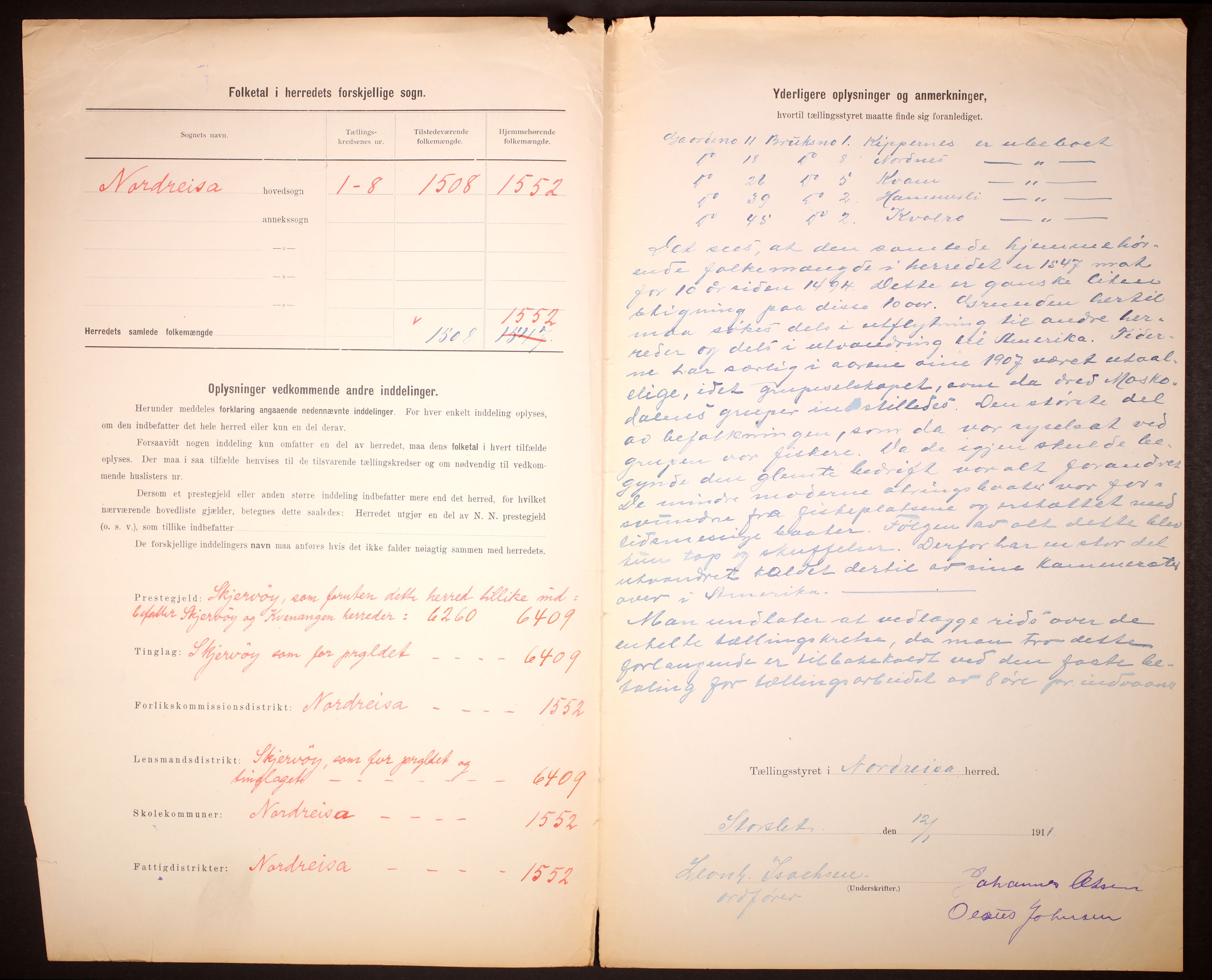 RA, 1910 census for Nordreisa, 1910, p. 3