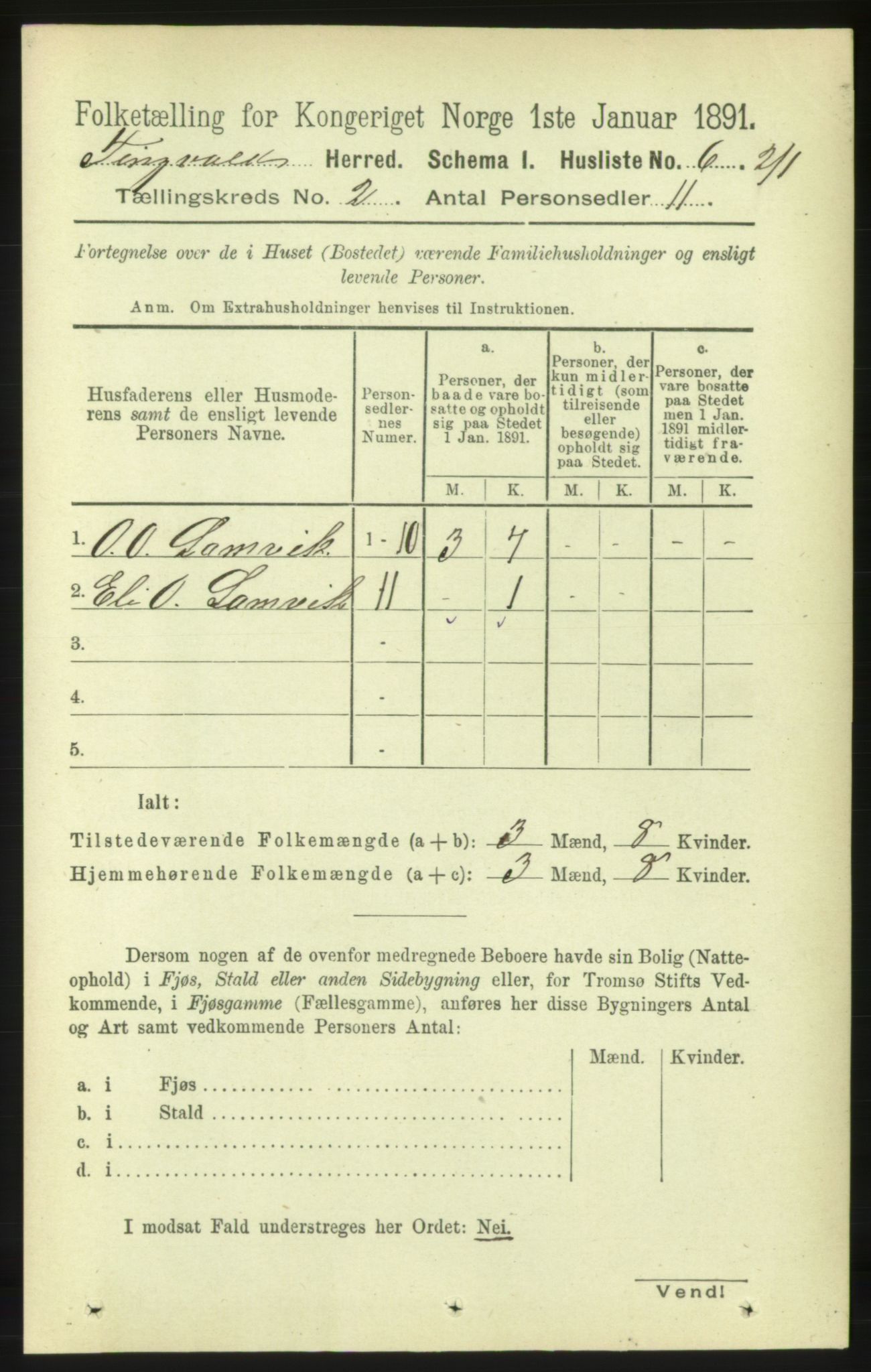 RA, 1891 census for 1560 Tingvoll, 1891, p. 527