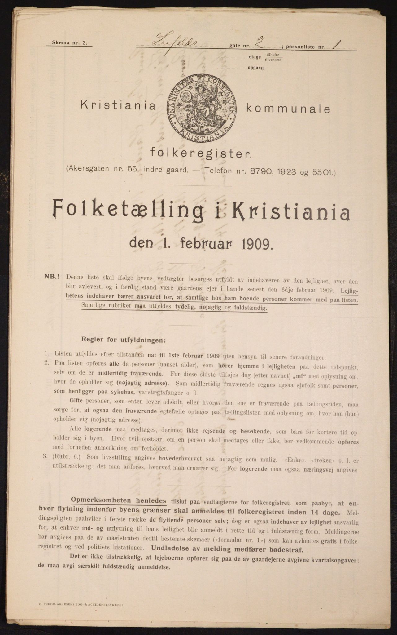 OBA, Municipal Census 1909 for Kristiania, 1909, p. 52236