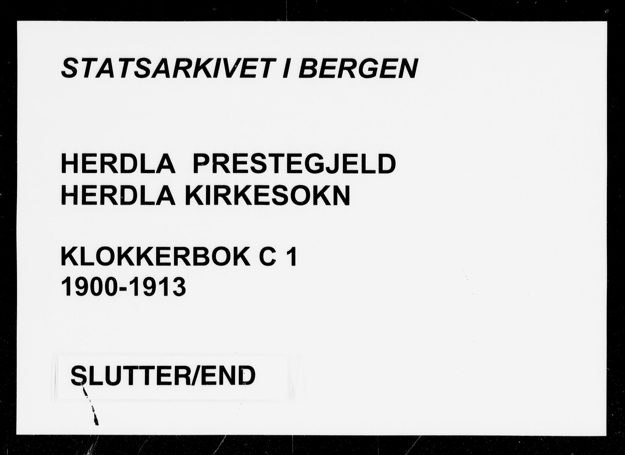 Herdla Sokneprestembete, AV/SAB-A-75701/H/Hab: Parish register (copy) no. C 1, 1900-1913