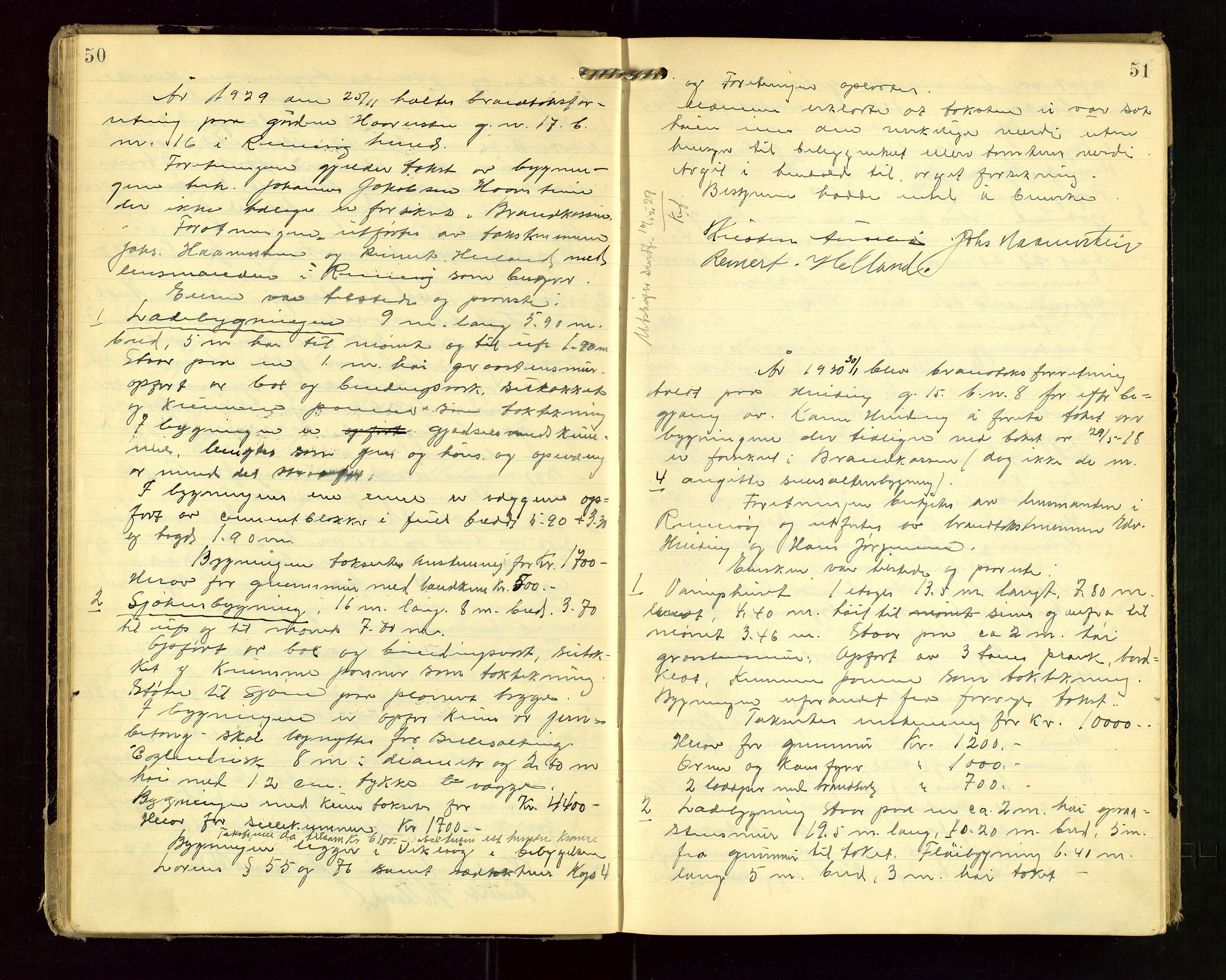 Rennesøy lensmannskontor, AV/SAST-A-100165/Goa/L0002: "Brandtakstprotokoll", 1923-1950, p. 50-51