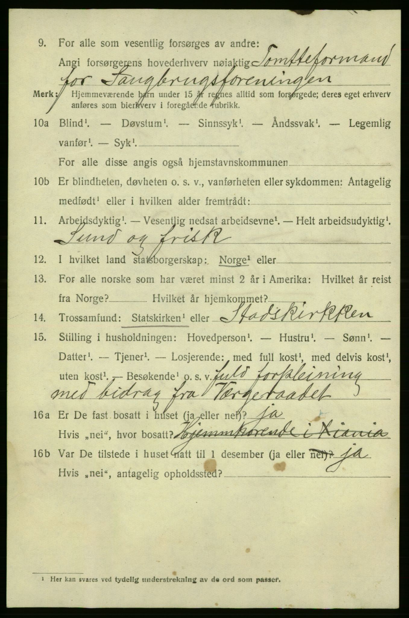 SAO, 1920 census for Fredrikshald, 1920, p. 14105