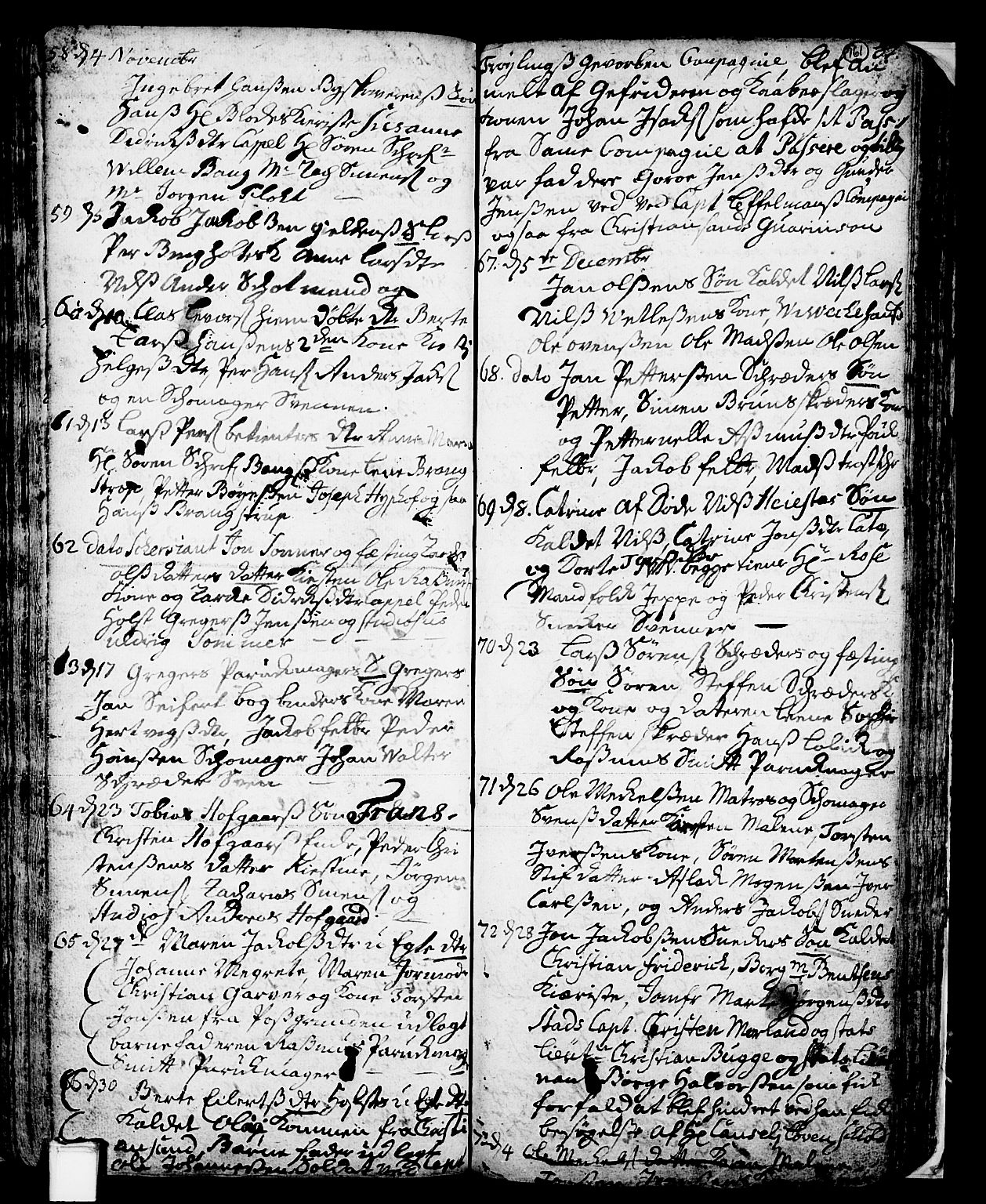 Skien kirkebøker, SAKO/A-302/F/Fa/L0002: Parish register (official) no. 2, 1716-1757, p. 161