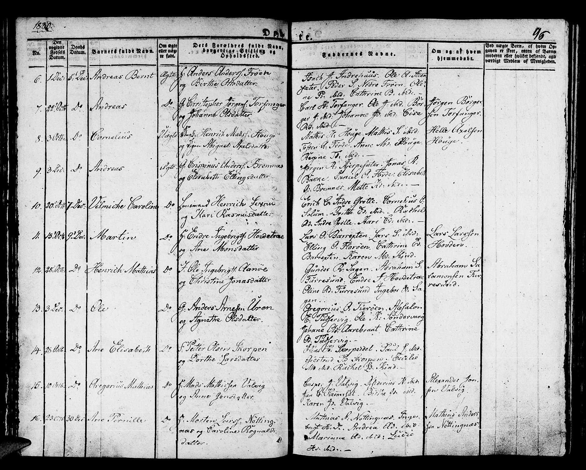 Kinn sokneprestembete, AV/SAB-A-80801/H/Haa/Haaa/L0004/0001: Parish register (official) no. A 4I, 1822-1840, p. 96