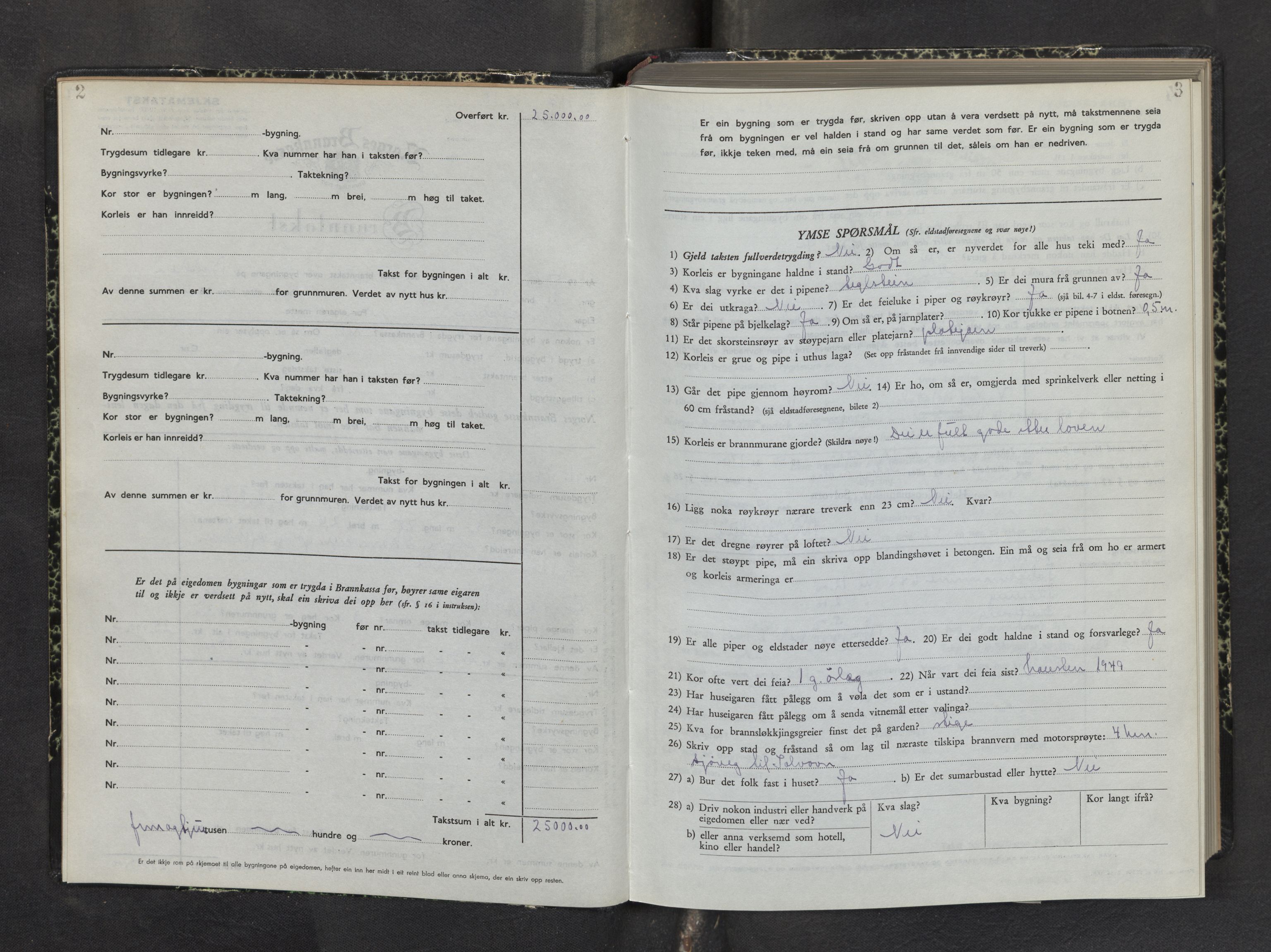 Lensmannen i Hafslo, AV/SAB-A-28001/0012/L0011: Branntakstprotokoll, skjematakst, 1950-1955, p. 2-3