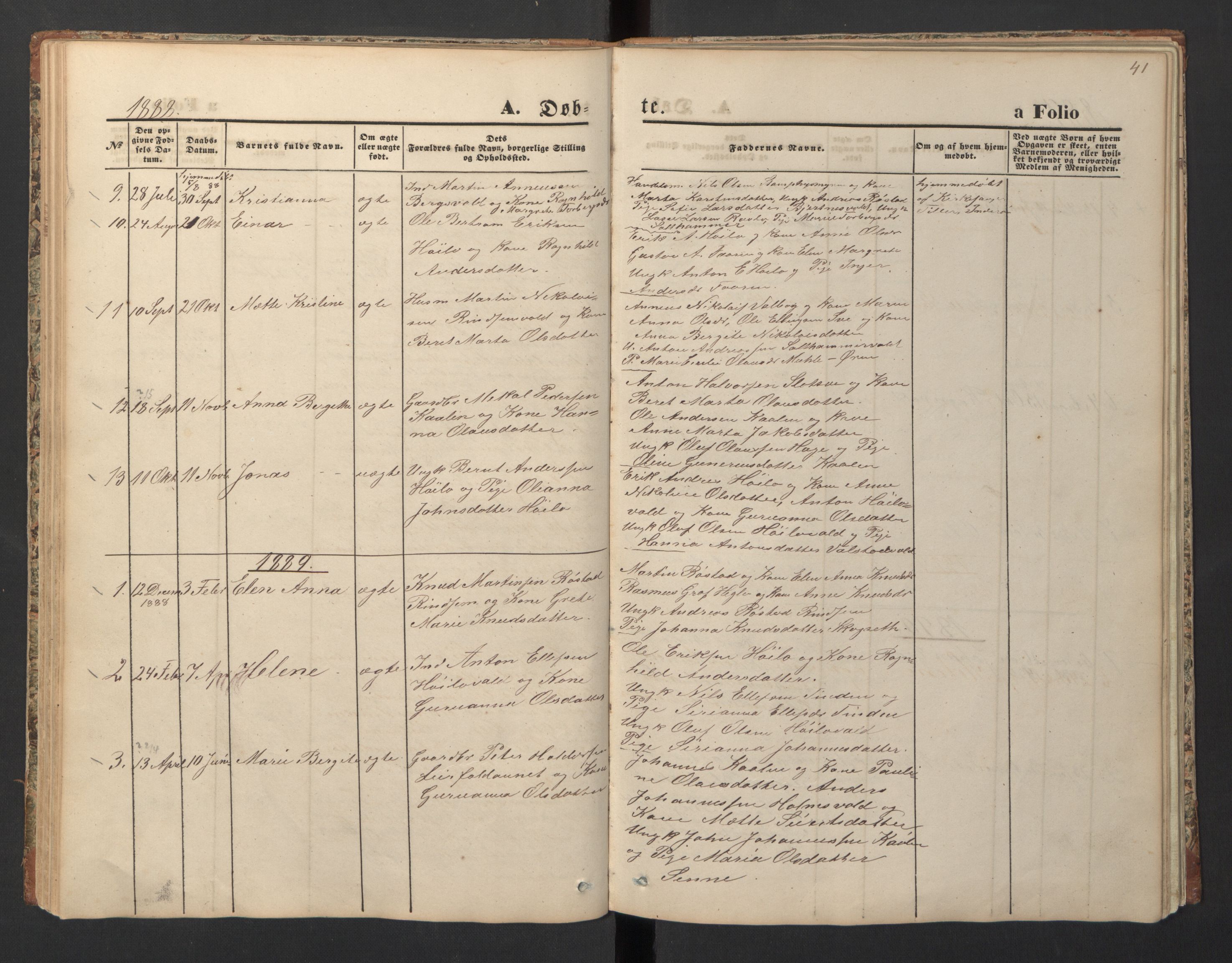 Ministerialprotokoller, klokkerbøker og fødselsregistre - Nord-Trøndelag, SAT/A-1458/726/L0271: Parish register (copy) no. 726C02, 1869-1897, p. 41