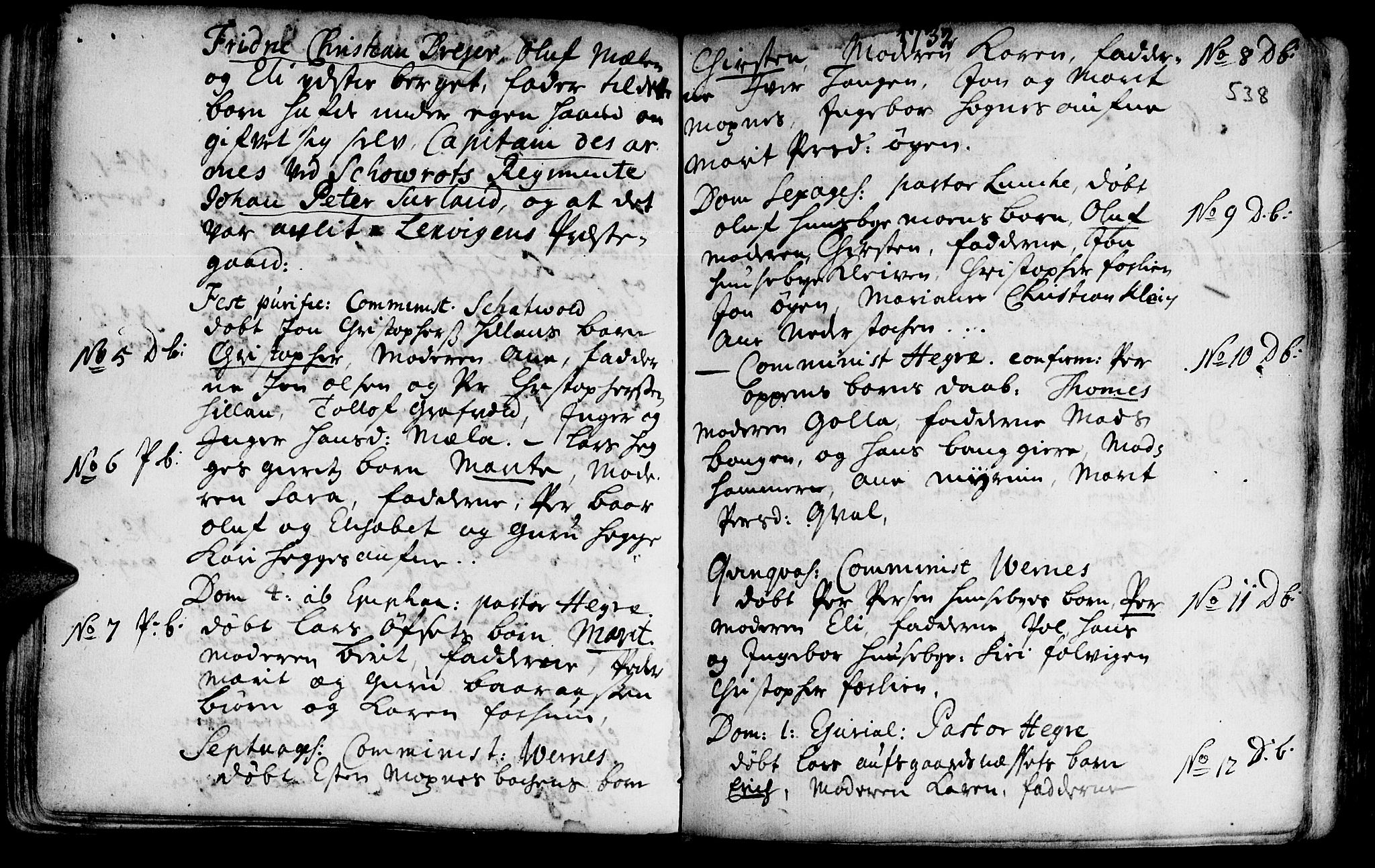 Ministerialprotokoller, klokkerbøker og fødselsregistre - Nord-Trøndelag, SAT/A-1458/709/L0055: Parish register (official) no. 709A03, 1730-1739, p. 537-538