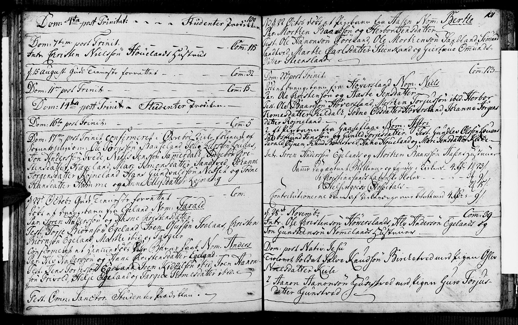 Vennesla sokneprestkontor, AV/SAK-1111-0045/Fa/Faa/L0001: Parish register (official) no. A 1, 1753-1785, p. 100-101