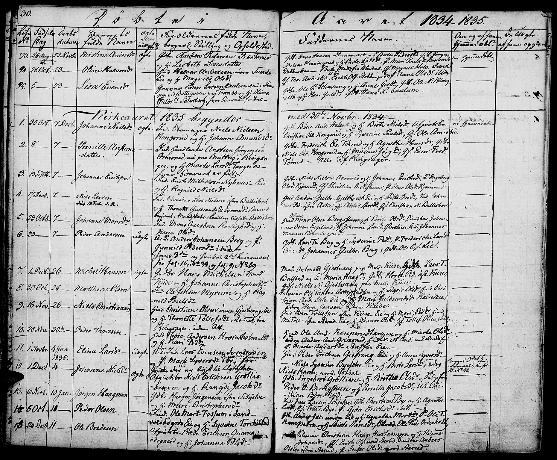 Nes prestekontor, Hedmark, SAH/PREST-020/K/Ka/L0003: Parish register (official) no. 3, 1827-1851, p. 30