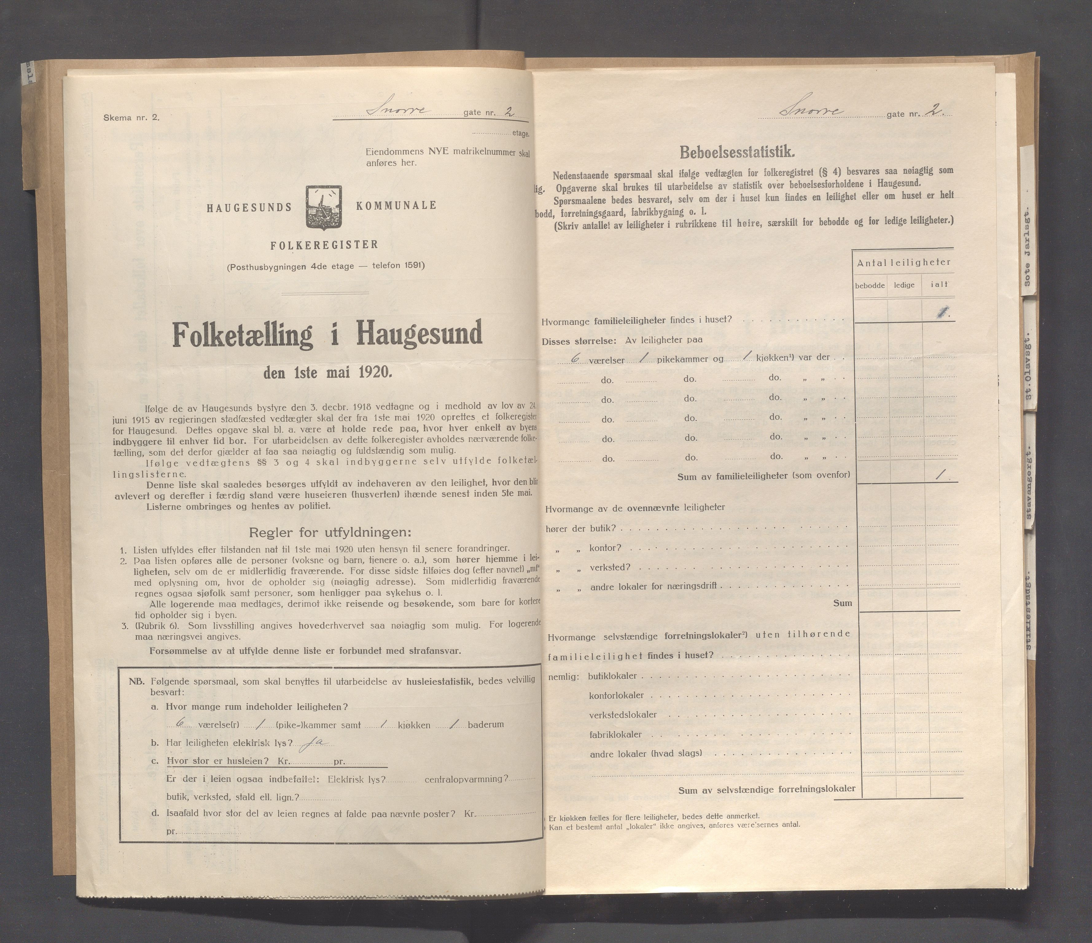 IKAR, Local census 1.5.1920 for Haugesund, 1920, p. 4046