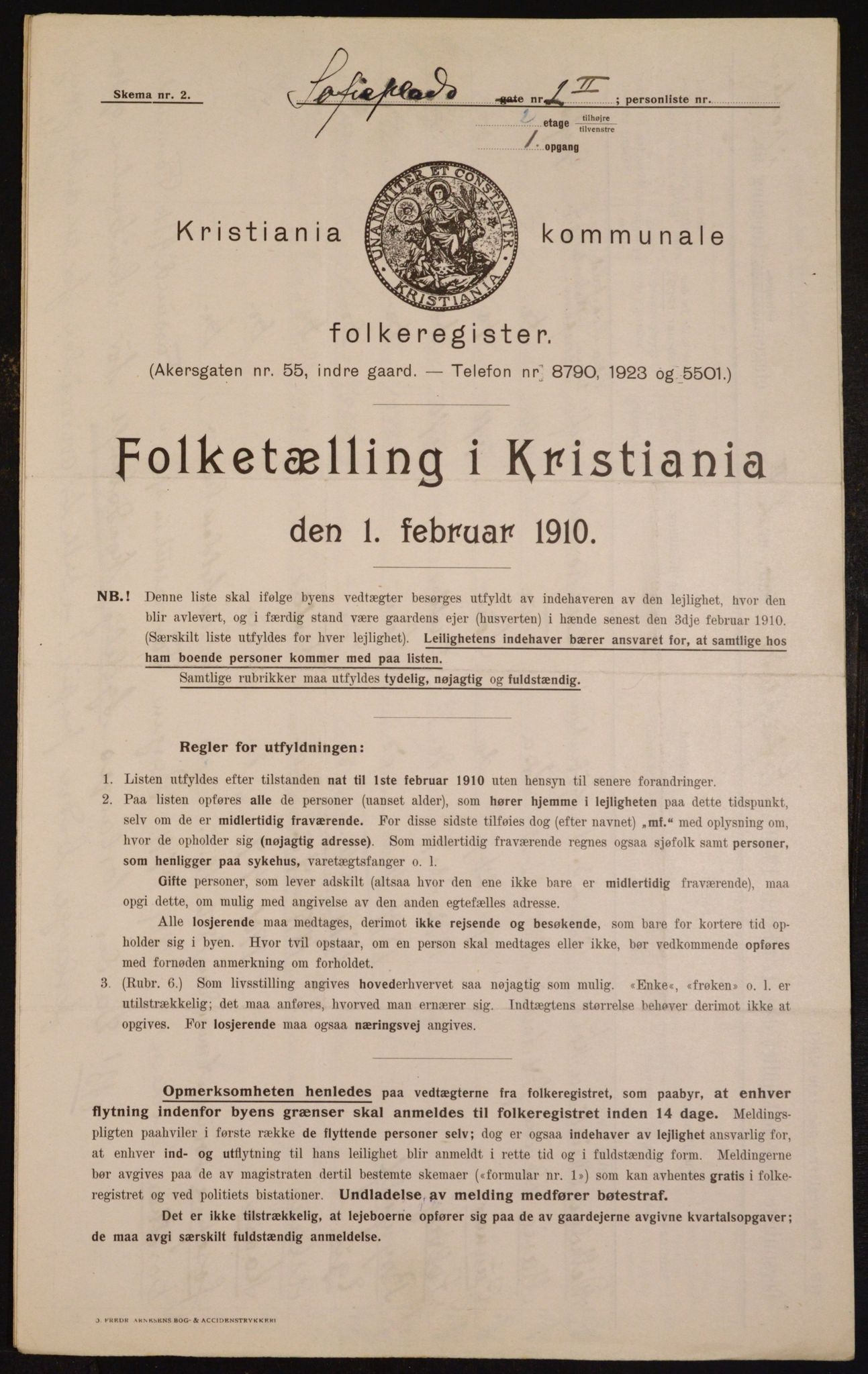 OBA, Municipal Census 1910 for Kristiania, 1910, p. 94711