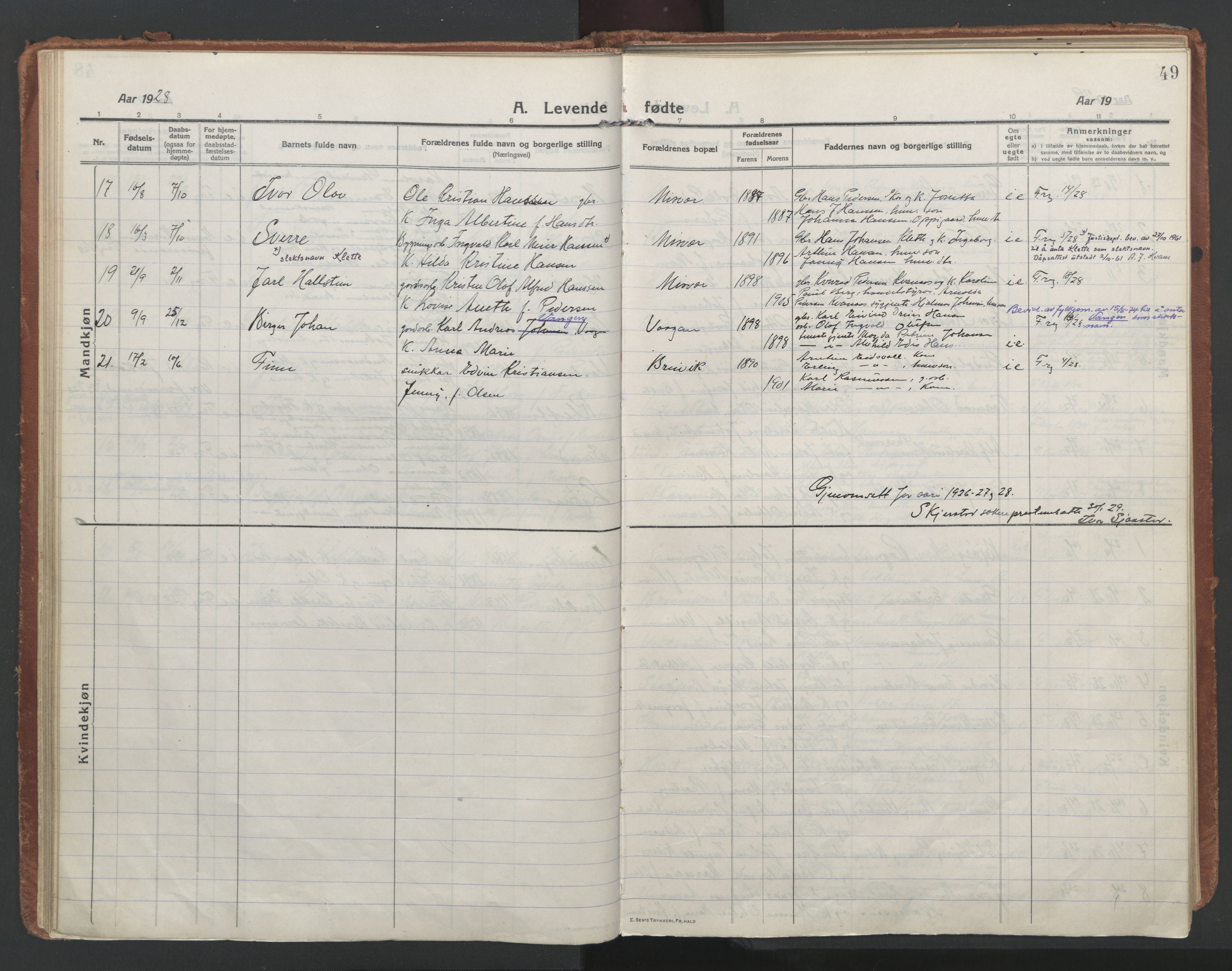 Ministerialprotokoller, klokkerbøker og fødselsregistre - Nordland, AV/SAT-A-1459/852/L0748: Parish register (official) no. 852A18, 1913-1932, p. 49