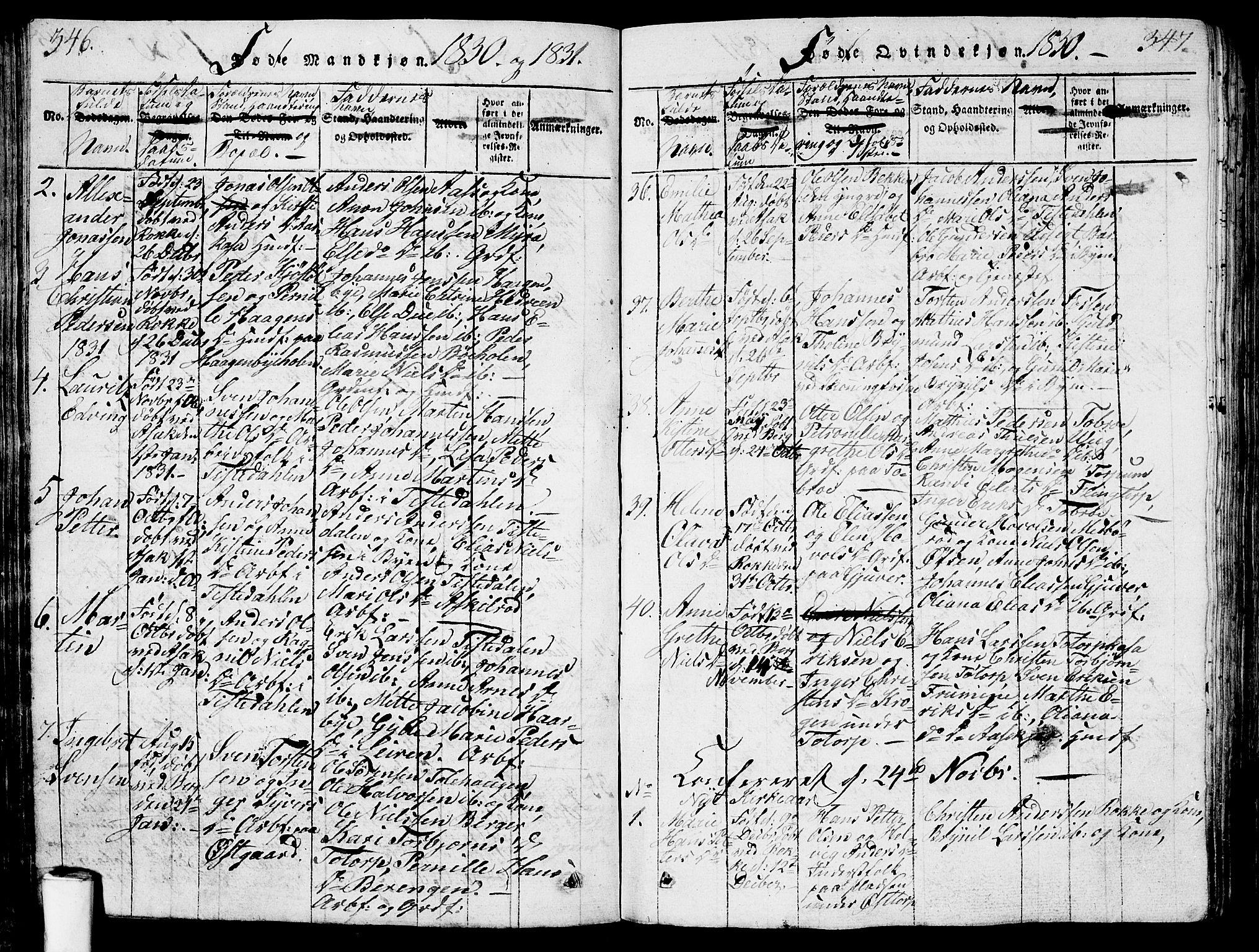 Berg prestekontor Kirkebøker, AV/SAO-A-10902/G/Ga/L0001: Parish register (copy) no. I 1, 1815-1832, p. 346-347