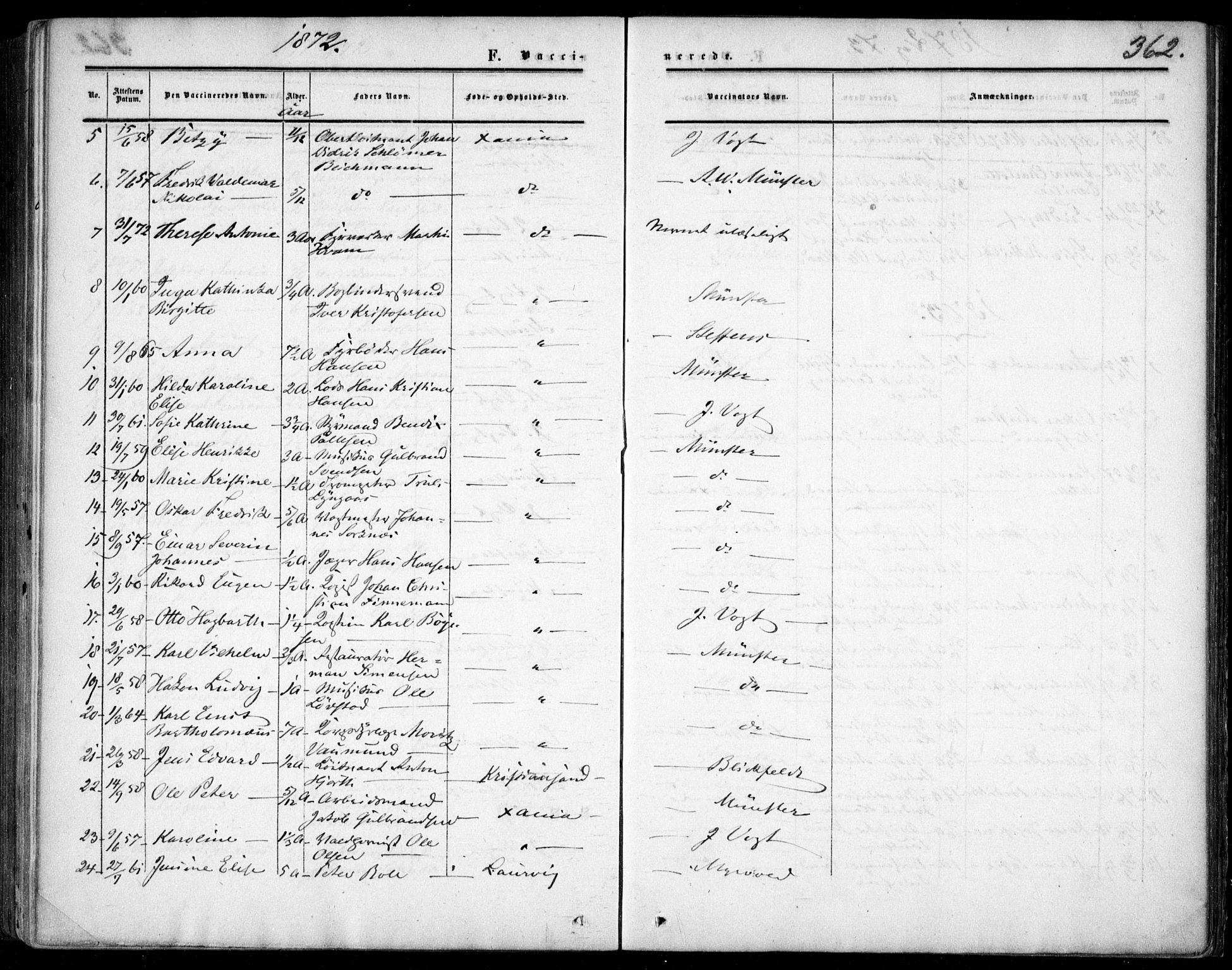 Garnisonsmenigheten Kirkebøker, SAO/A-10846/F/Fa/L0011: Parish register (official) no. 11, 1870-1880, p. 362
