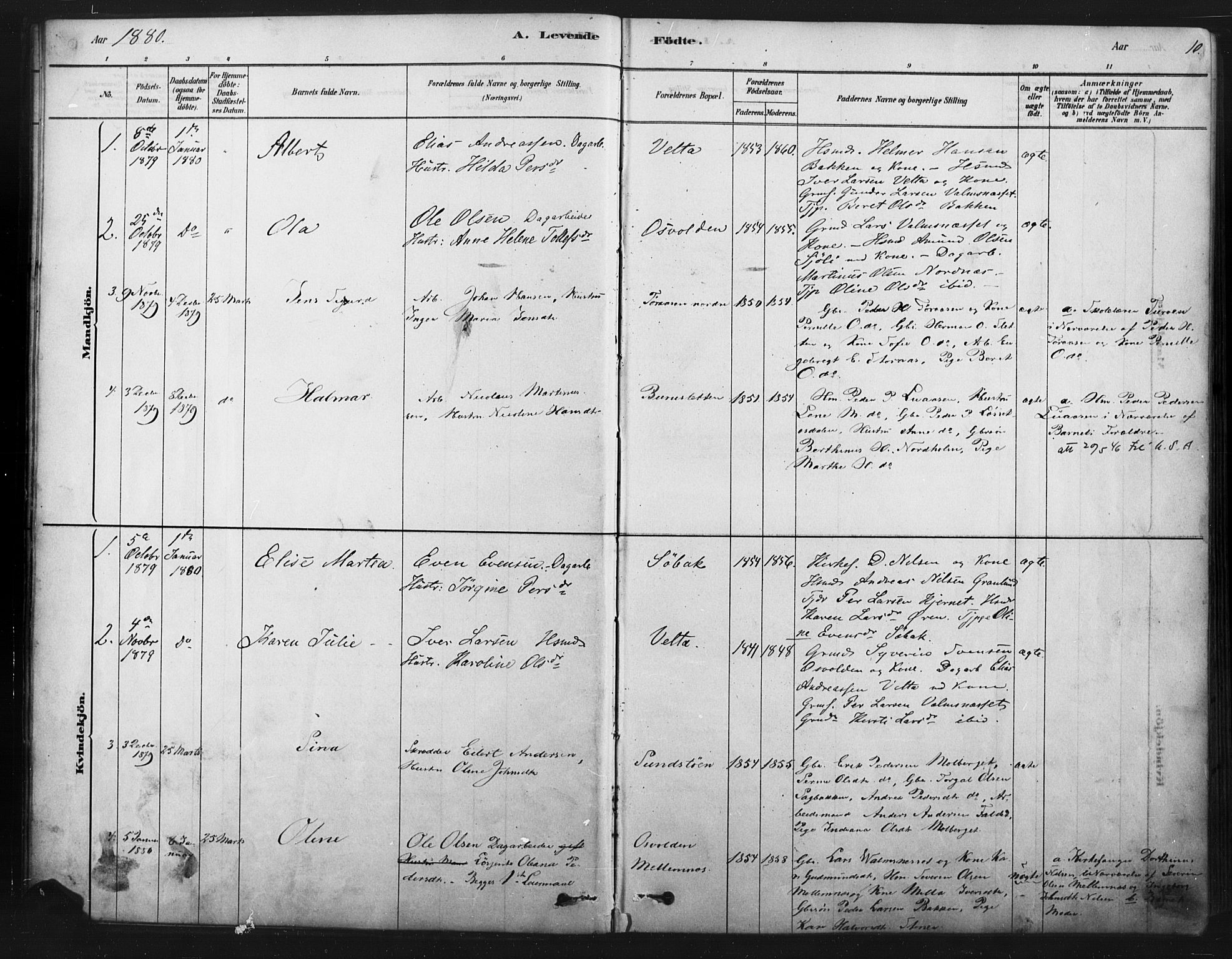 Åmot prestekontor, Hedmark, SAH/PREST-056/H/Ha/Haa/L0012: Parish register (official) no. 12, 1878-1901, p. 10