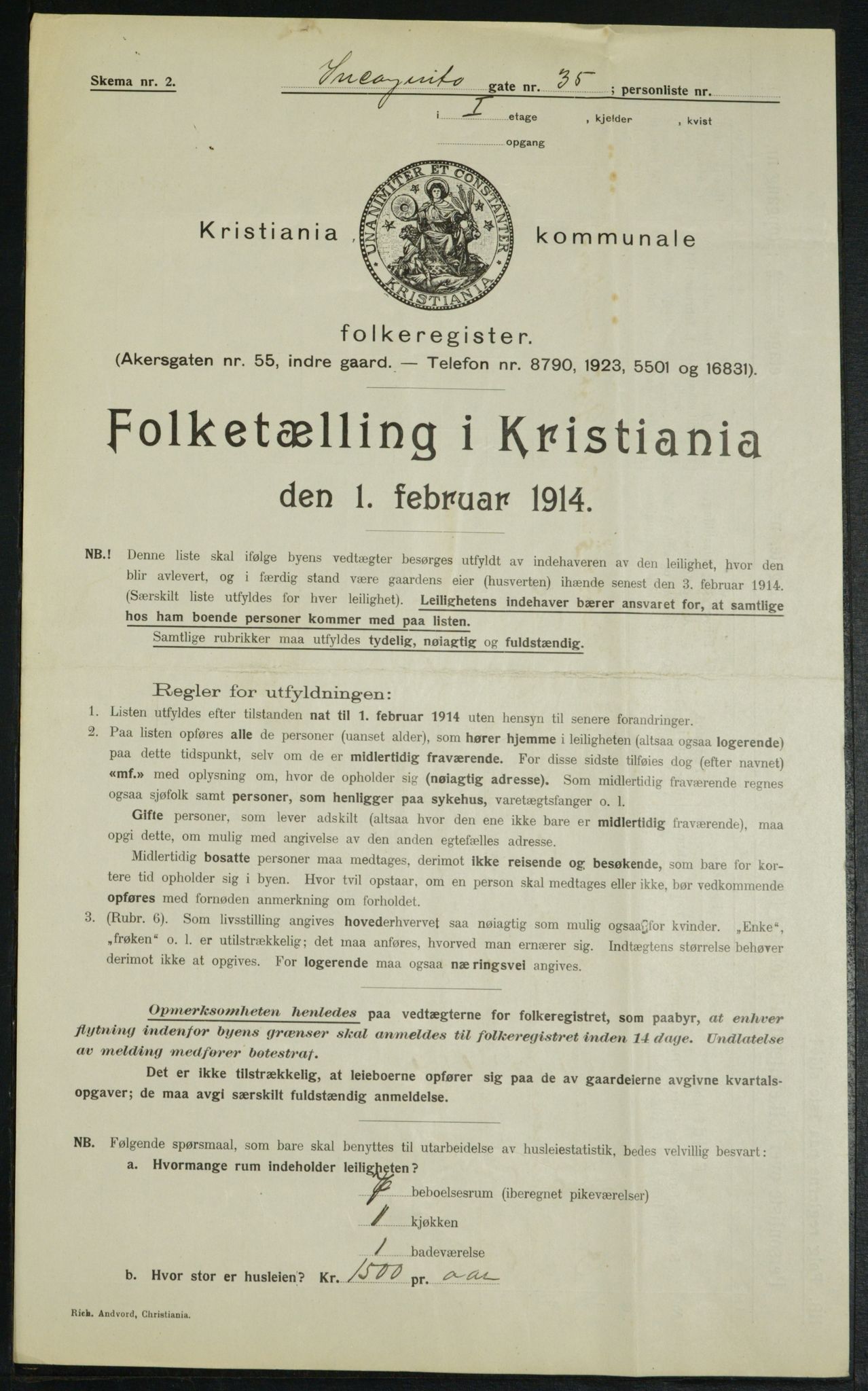 OBA, Municipal Census 1914 for Kristiania, 1914, p. 44340