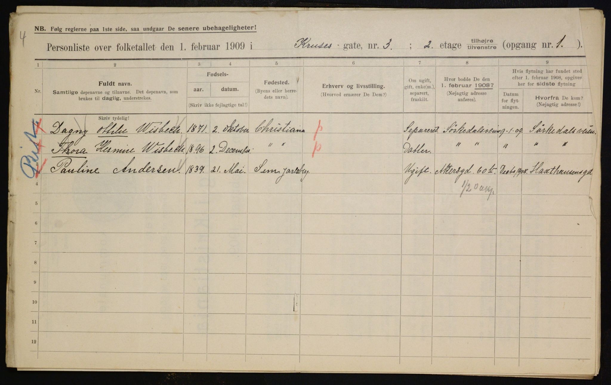 OBA, Municipal Census 1909 for Kristiania, 1909, p. 50402