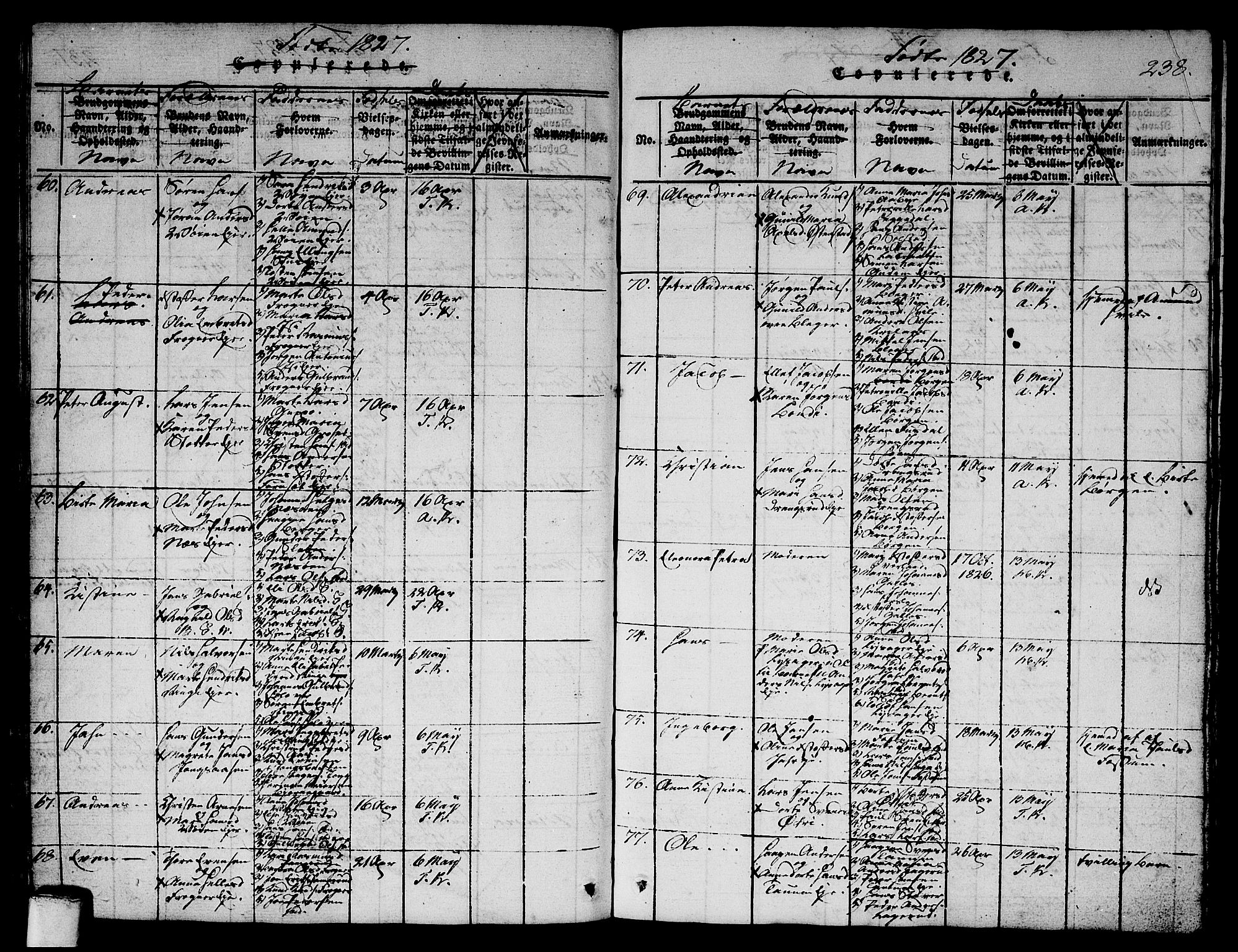 Asker prestekontor Kirkebøker, AV/SAO-A-10256a/G/Ga/L0001: Parish register (copy) no. I 1, 1814-1830, p. 238