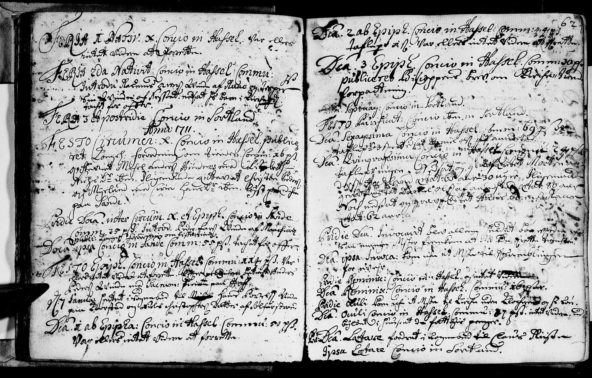Ministerialprotokoller, klokkerbøker og fødselsregistre - Nordland, SAT/A-1459/888/L1231: Parish register (official) no. 888A01 /1, 1693-1738, p. 62