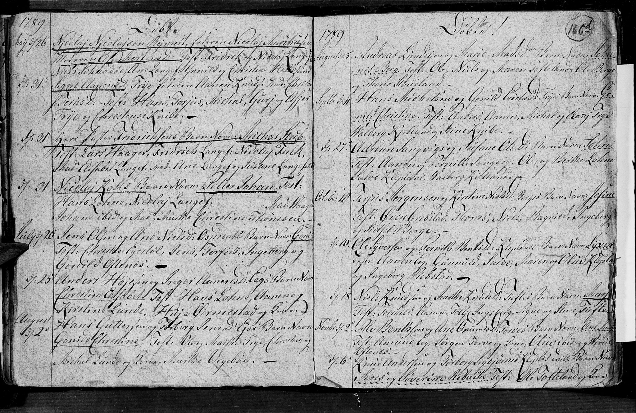 Søgne sokneprestkontor, SAK/1111-0037/F/Fa/Fab/L0004: Parish register (official) no. A 4, 1770-1822, p. 166-167