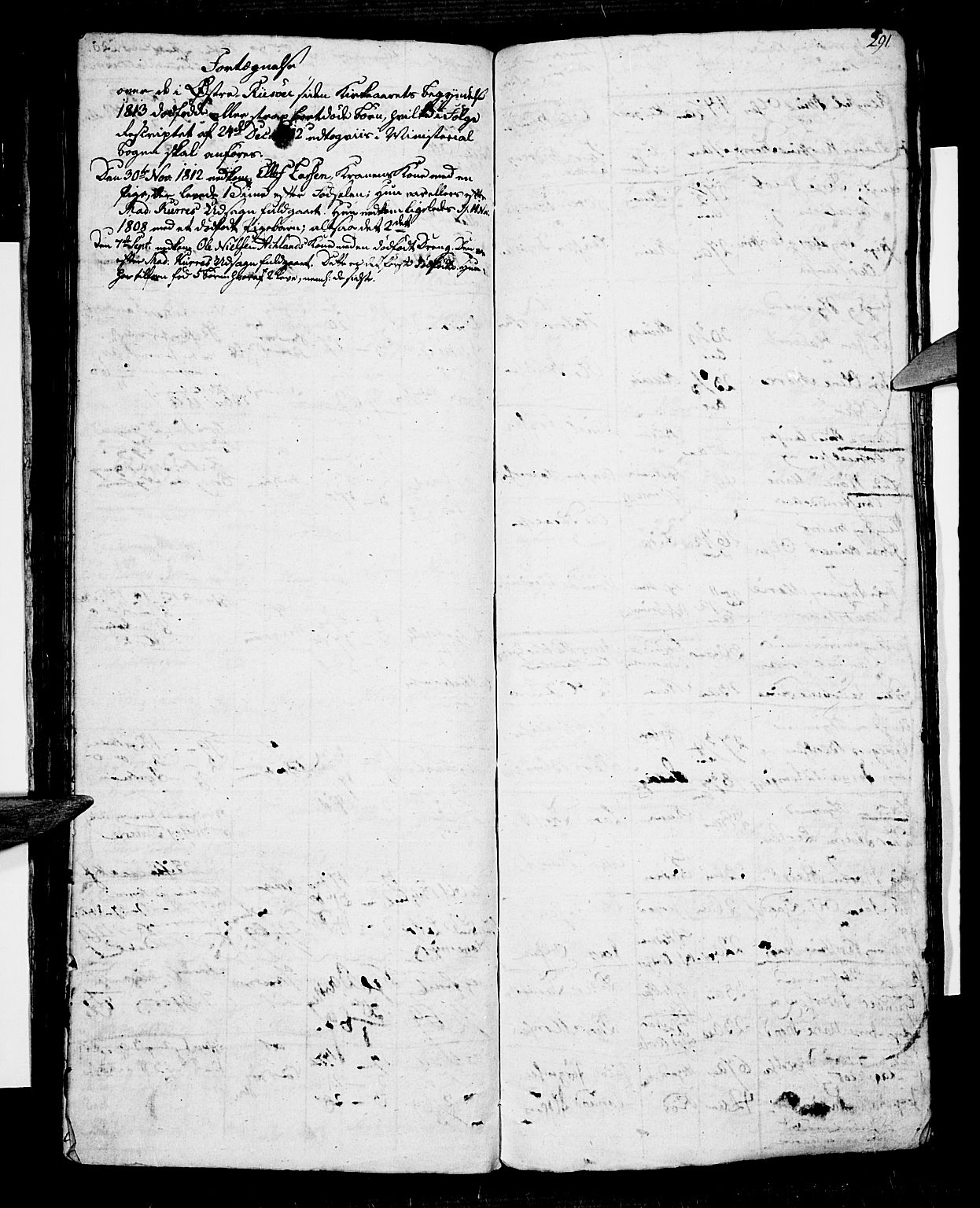 Risør sokneprestkontor, SAK/1111-0035/F/Fb/L0003: Parish register (copy) no. B 3 /1, 1812-1874, p. 291