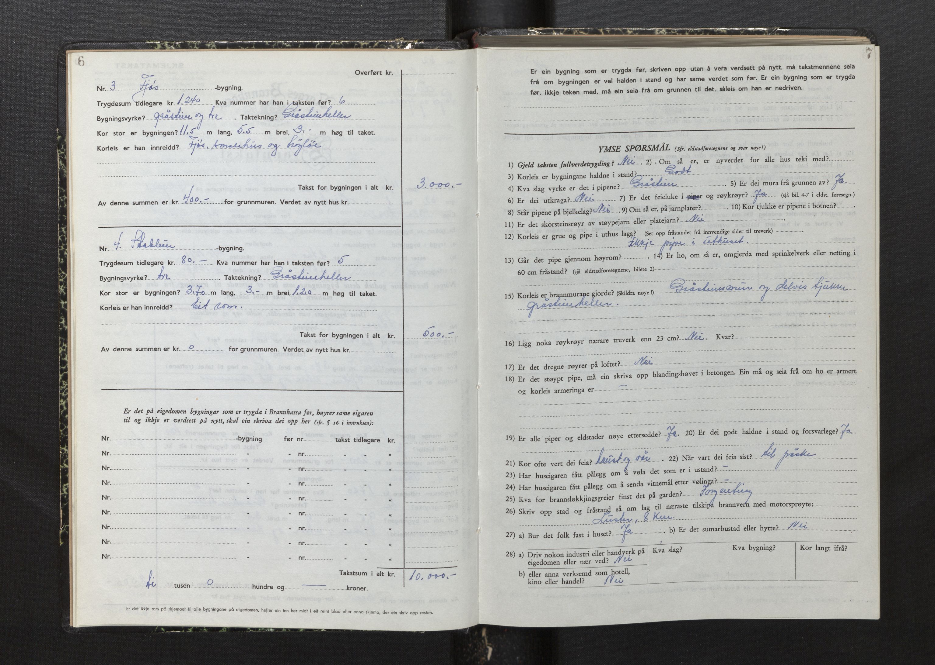Lensmannen i Luster, AV/SAB-A-29301/0012/L0008: Branntakstprotokoll, skjematakst, 1949-1955, p. 6-7