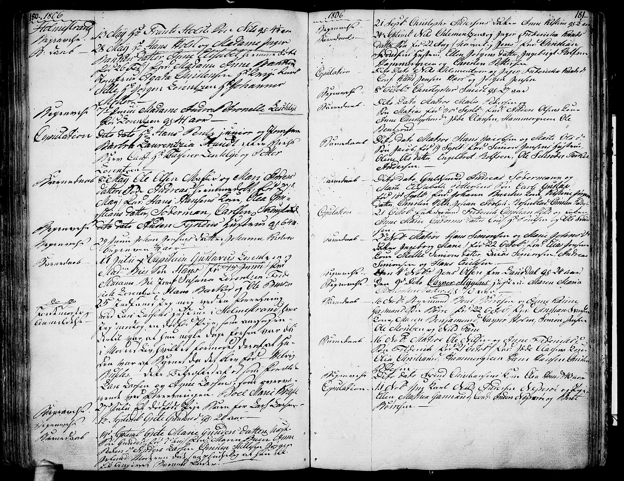 Botne kirkebøker, SAKO/A-340/F/Fa/L0003: Parish register (official) no. I 3 /2, 1799-1819, p. 180-181