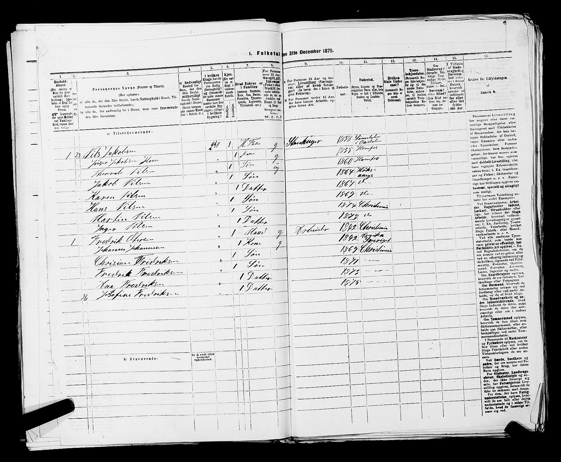 RA, 1875 census for 0301 Kristiania, 1875, p. 8650