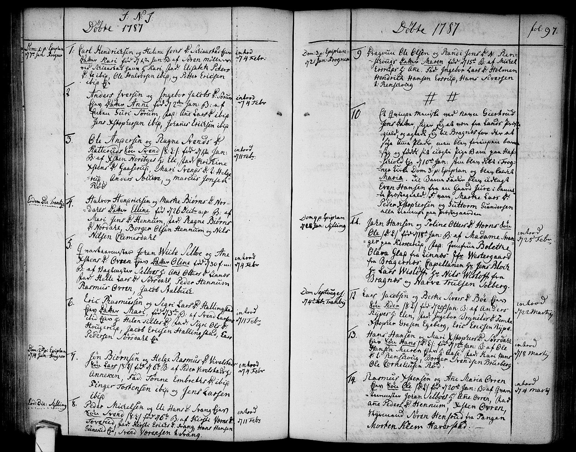 Lier kirkebøker, SAKO/A-230/F/Fa/L0006: Parish register (official) no. I 6, 1777-1794, p. 97