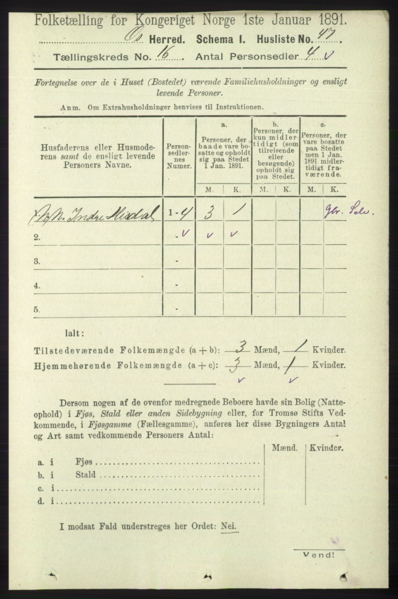 RA, 1891 census for 1243 Os, 1891, p. 3514