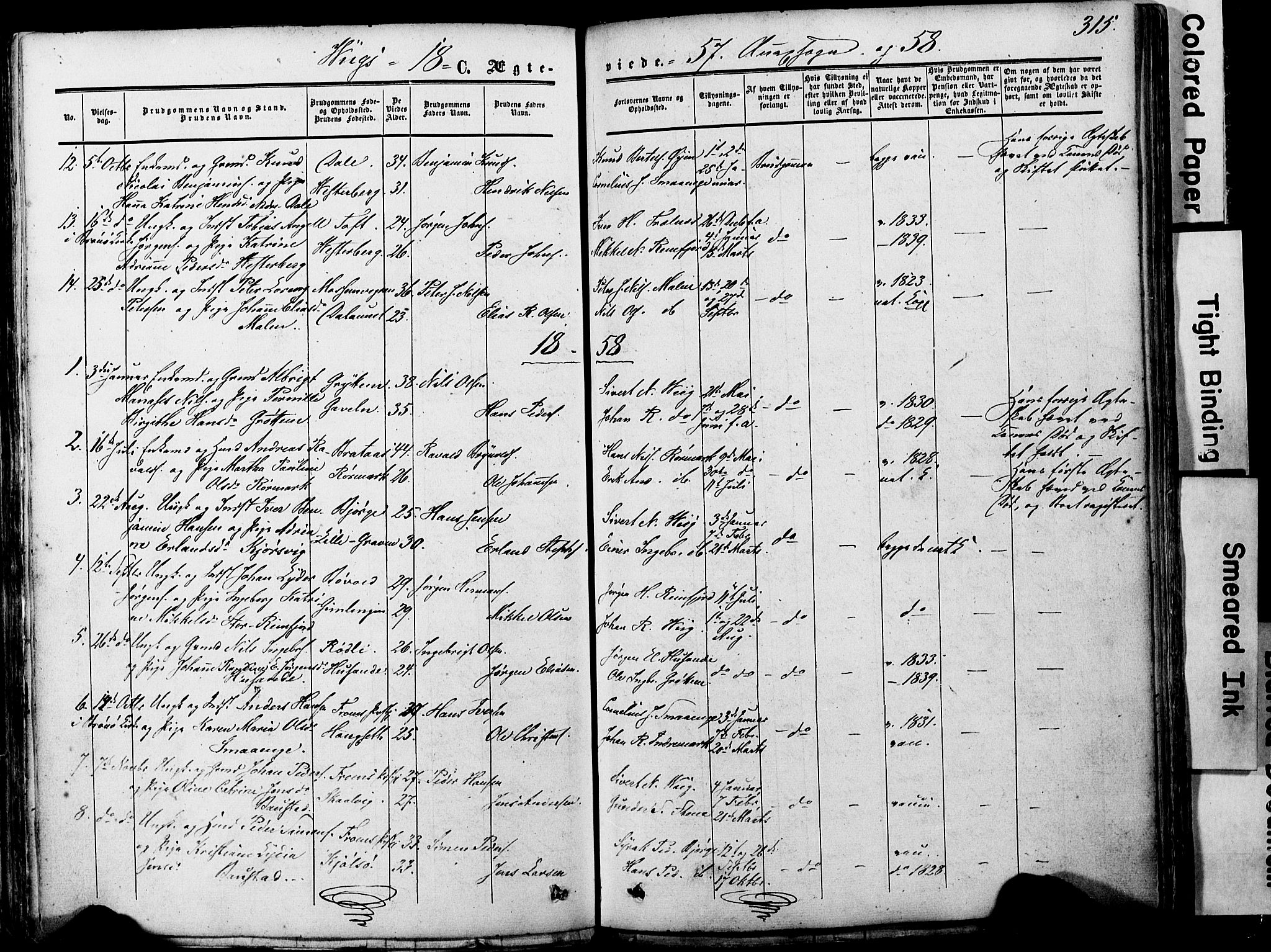 Ministerialprotokoller, klokkerbøker og fødselsregistre - Nordland, SAT/A-1459/812/L0176: Parish register (official) no. 812A05, 1834-1874, p. 315