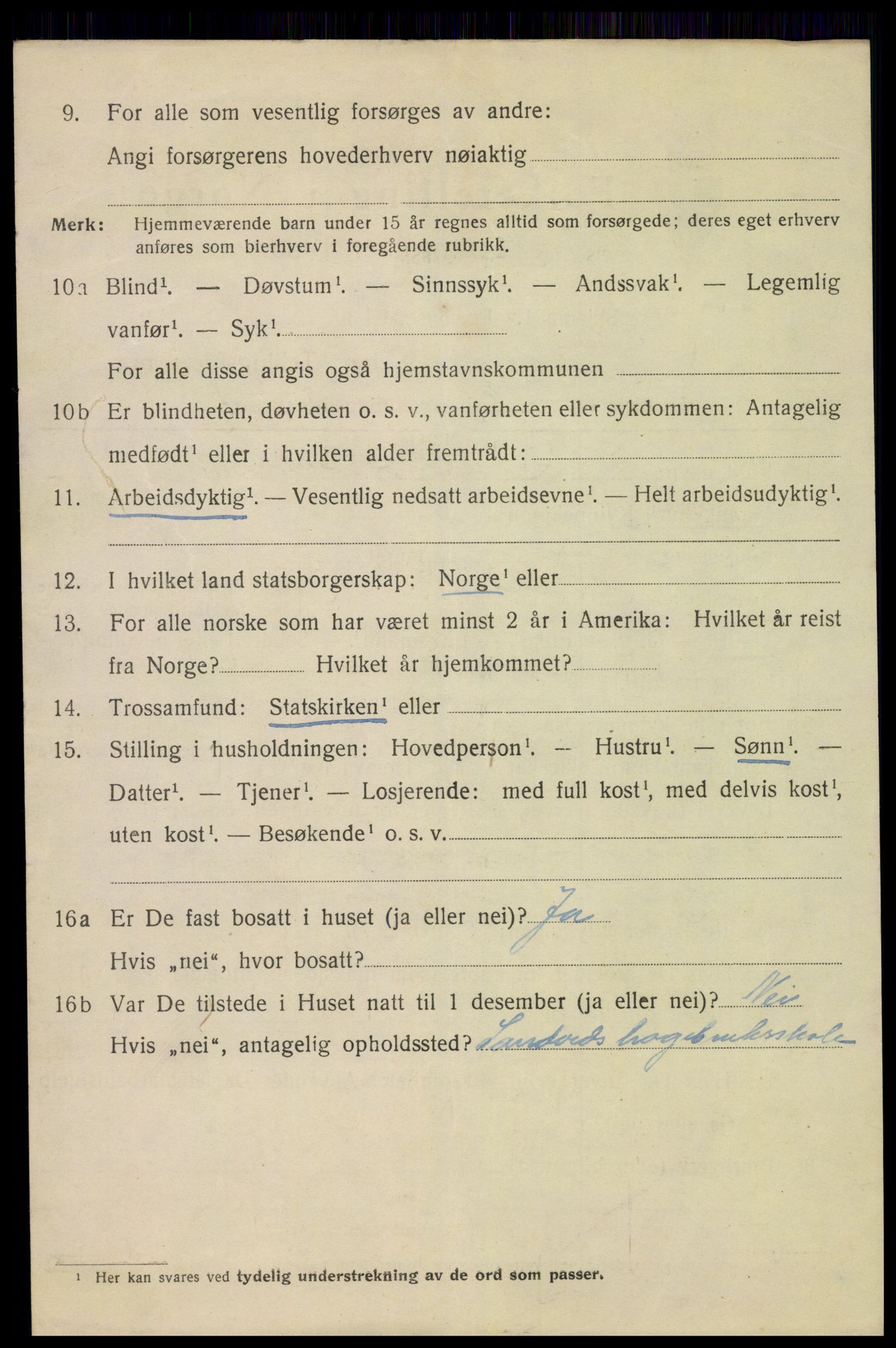 SAH, 1920 census for Hamar, 1920, p. 16088