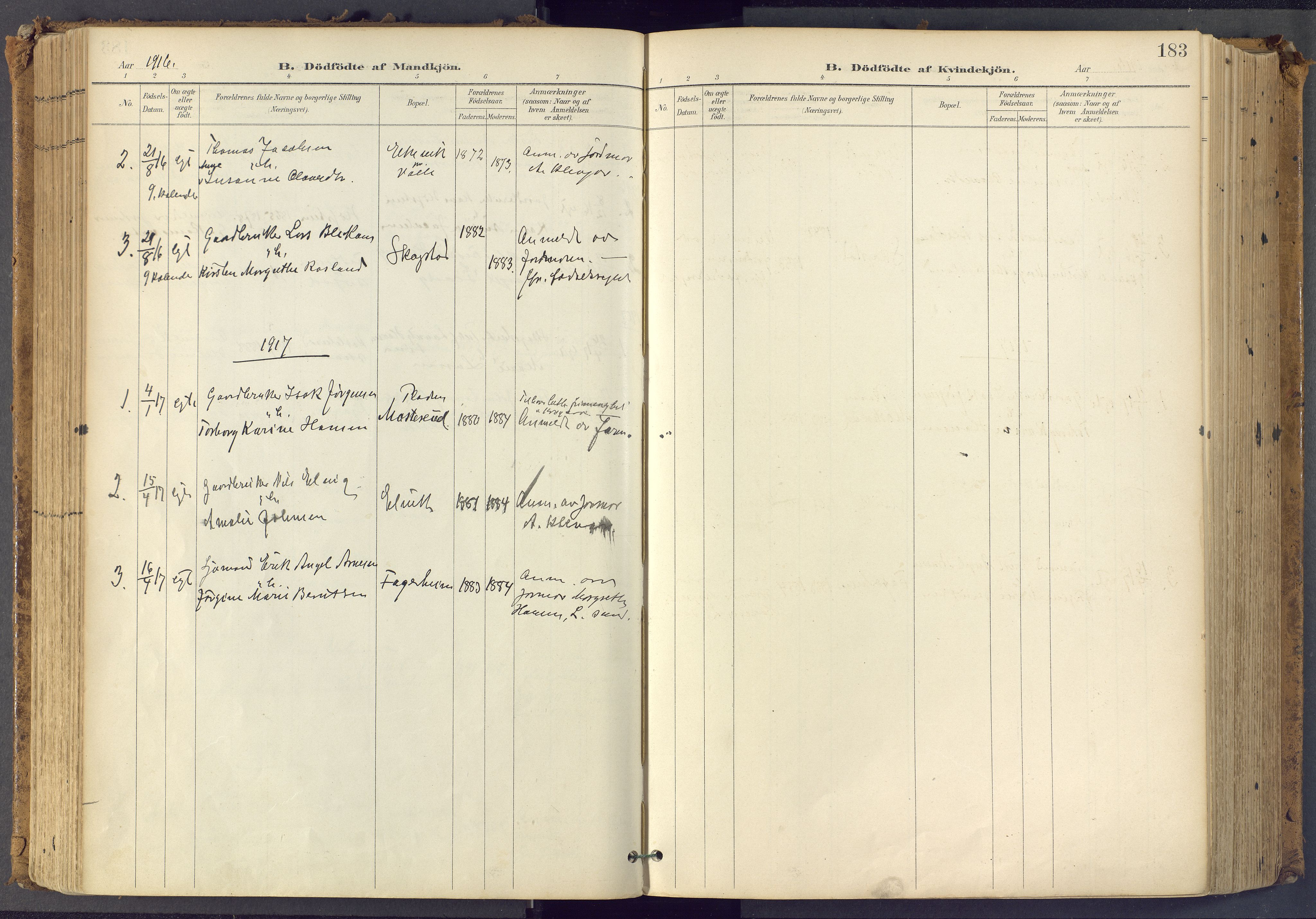 Bamble kirkebøker, SAKO/A-253/F/Fa/L0009: Parish register (official) no. I 9, 1901-1917, p. 183